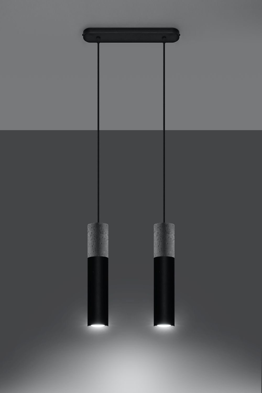 JUNIA, verstellbar Schwarz Leuchtmittel, Hängelampe Küche GU10 2x Pendelleuchte Metall ohne Beton Licht-Erlebnisse Esstisch