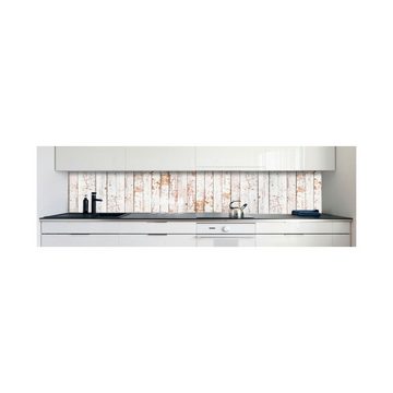 DRUCK-EXPERT Küchenrückwand Küchenrückwand Bretterwand Hell Hart-PVC 0,4 mm selbstklebend
