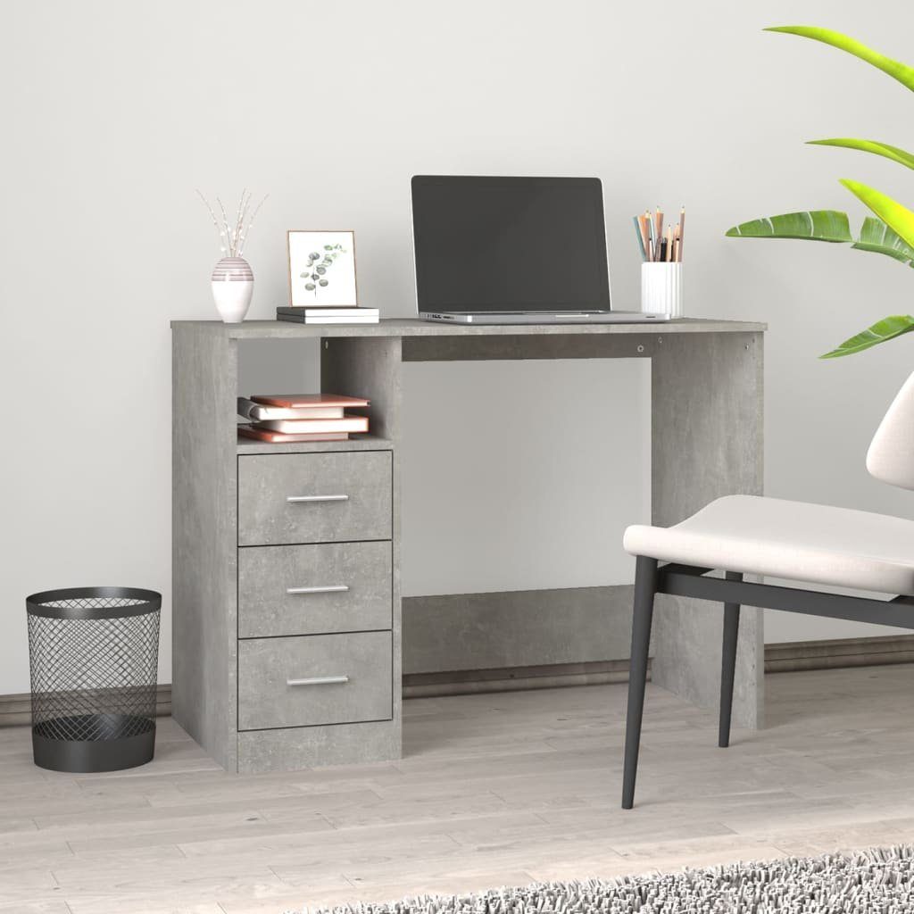 vidaXL Schreibtisch Schreibtisch mit Schubladen Betongrau 102x50x76cm Holzwerkstoff Betongrau | Betongrau