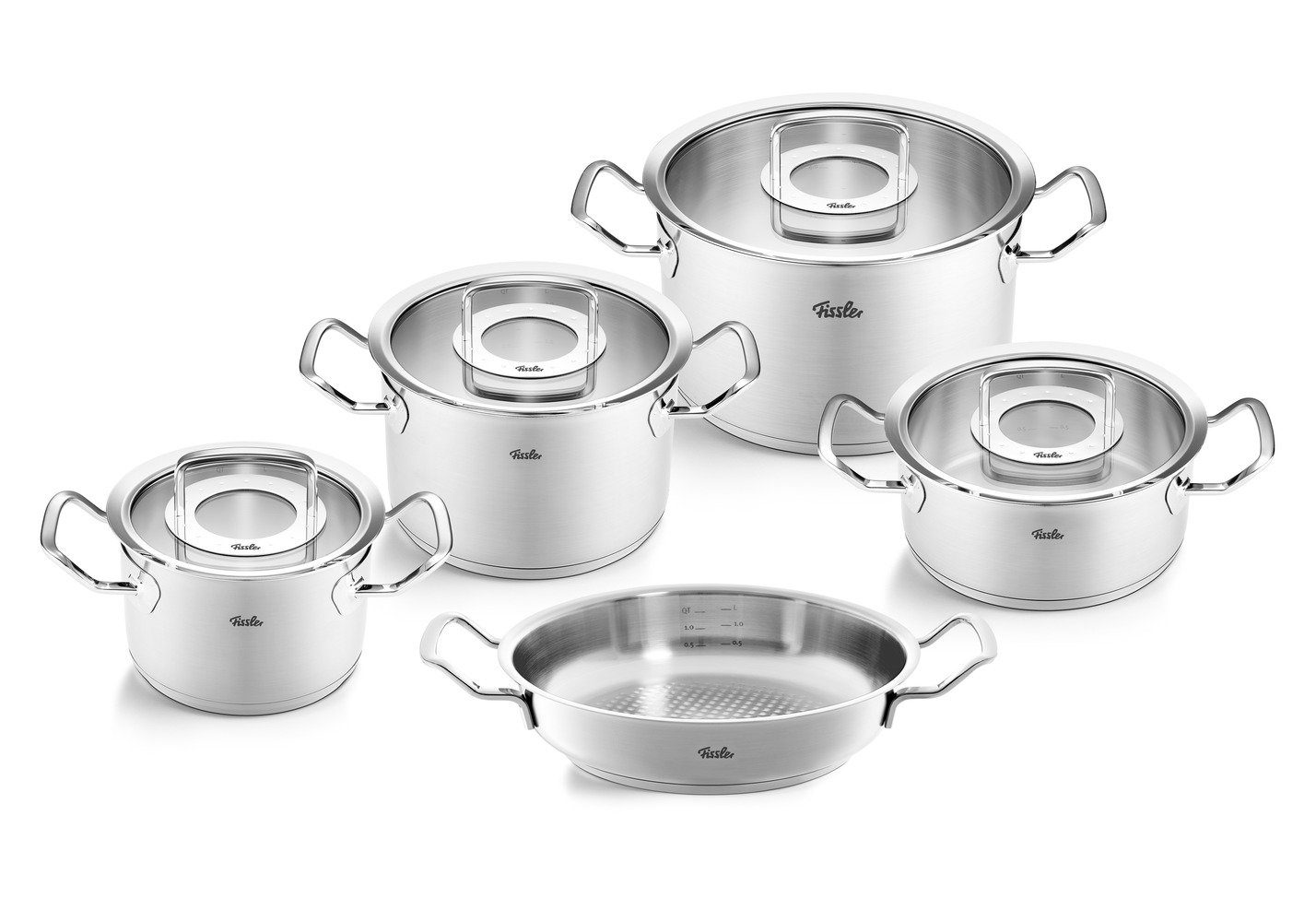 5-tlg. Topf-Set Fissler m.D Pf Suppentopf Original-Profi + Collection