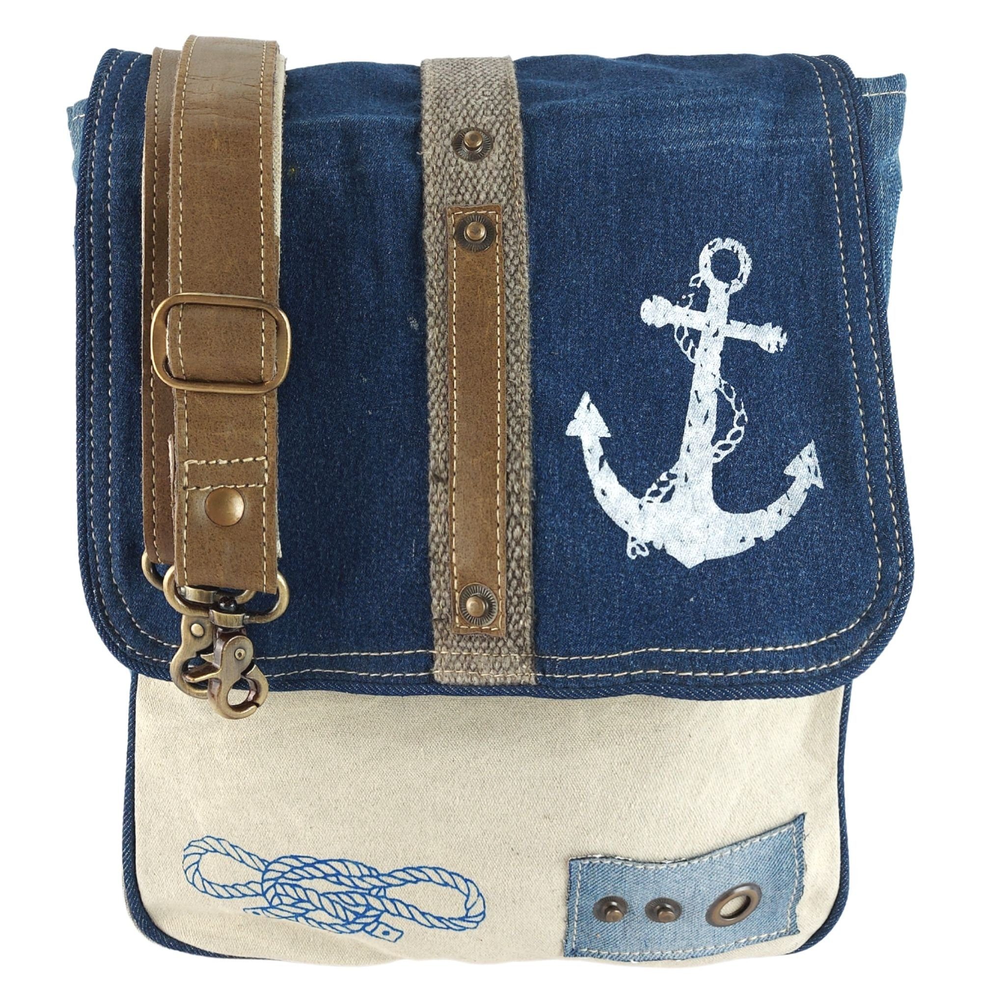 Sunsa Messenger Bag Umhängetasche Messenger Bag A4 geeignet mit Maritim Aufdruck, Retro Maritim Still