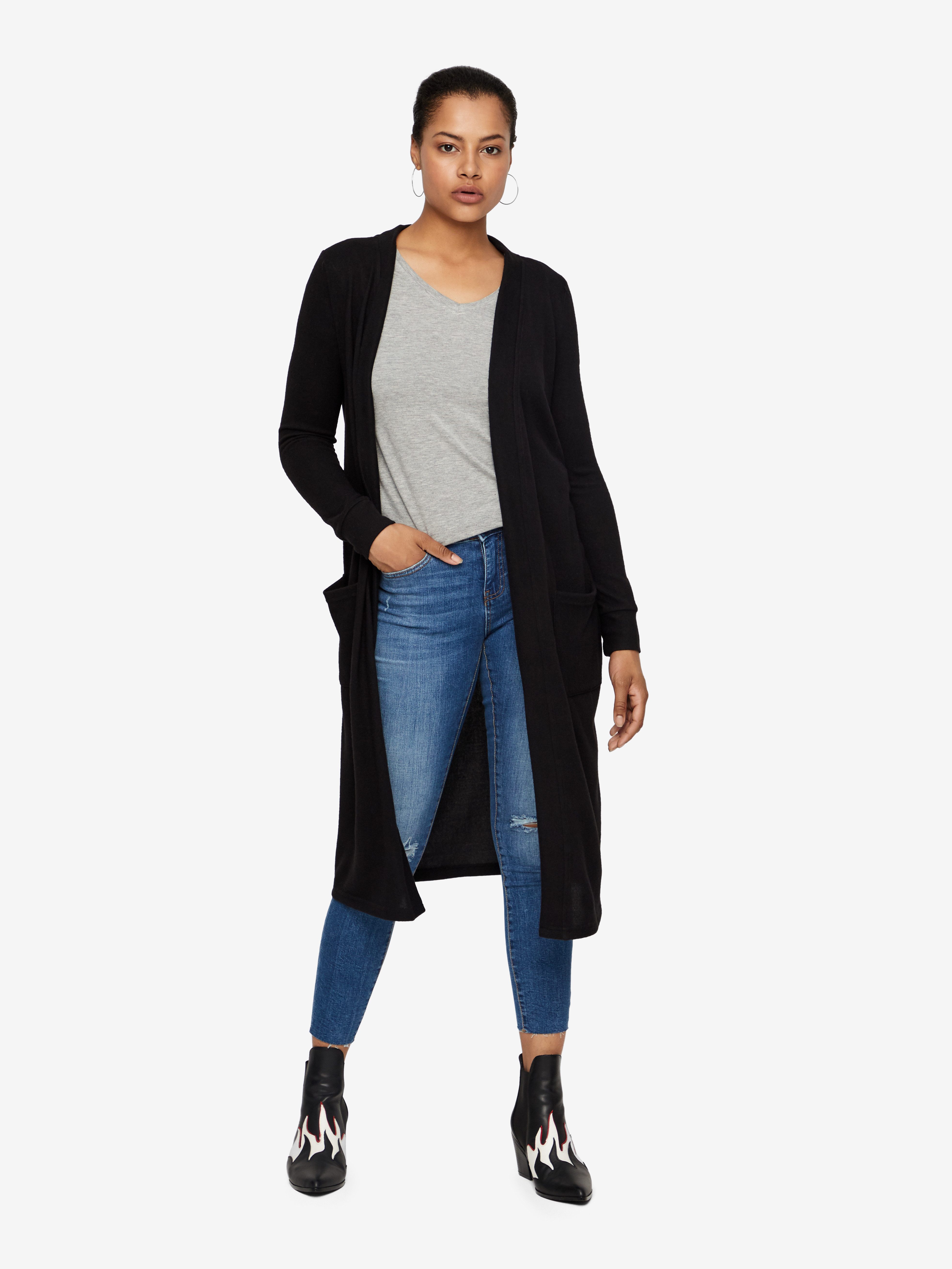 Noisy may Strickjacke NMCITY L/S LONG CARDIGAN NOOS Kunstfaser