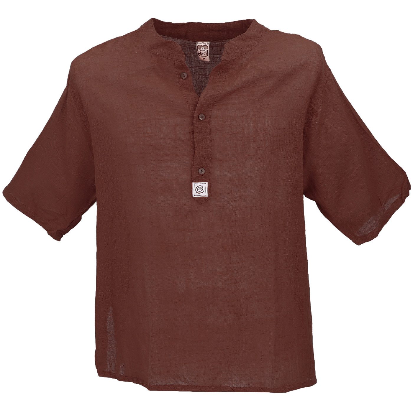 Guru-Shop Hemd & Shirt Yoga Hemd, lässiges Baumwollhemd mit.. Ethno Style, alternative Bekleidung