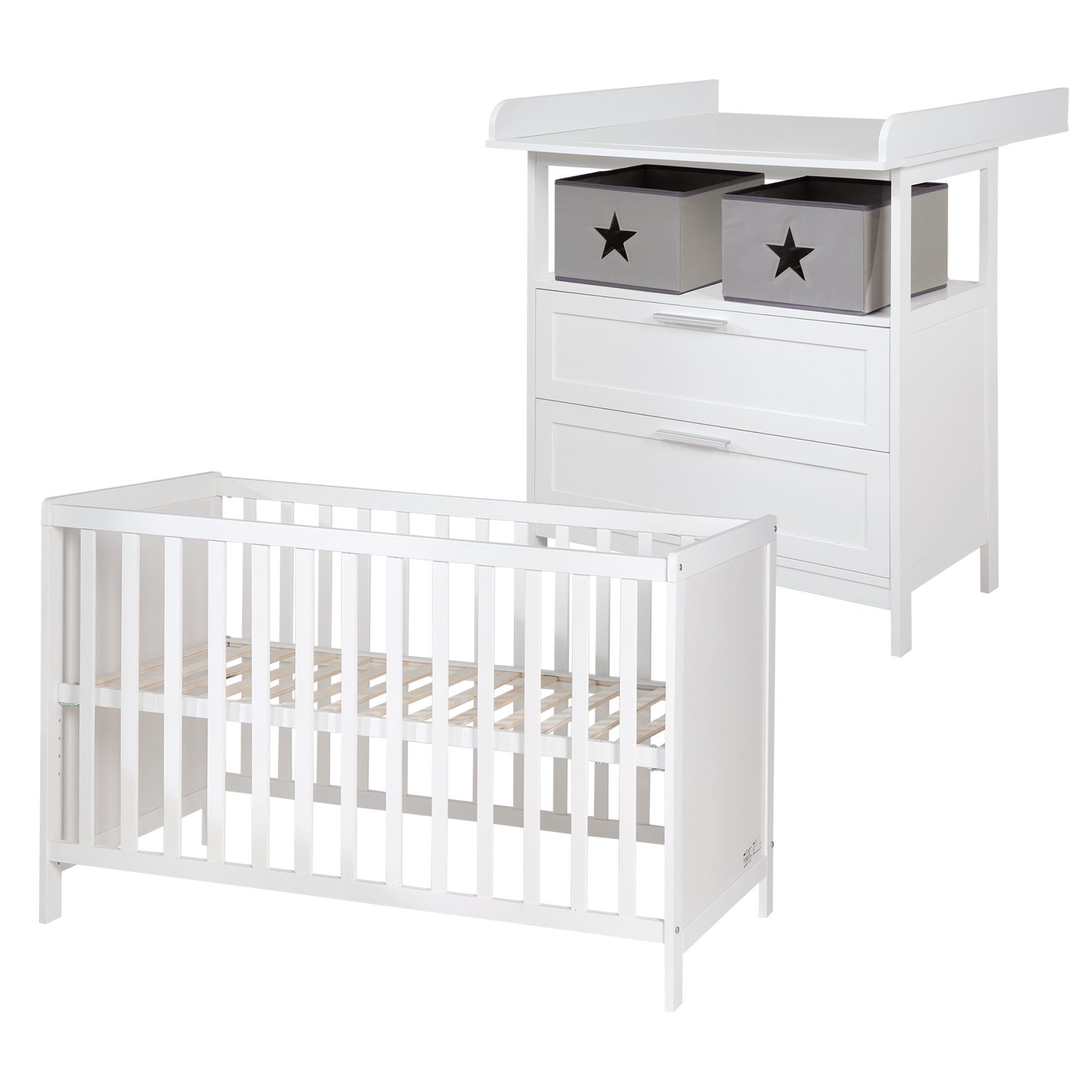 roba® Babymöbel-Set Hamburg 2-teilig, (2-tlg), Beistellbett & schmale Wicke günstig online kaufen