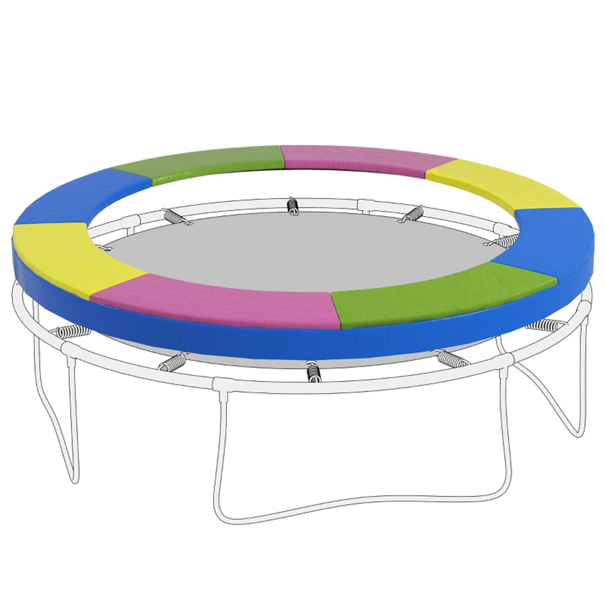MC Star Trampolin-Abdeckplane Trampolin Randabdeckung Ø305 cm, bunt, wetterbeständig & UV-Schutz (ideal für Gartentrampoline)