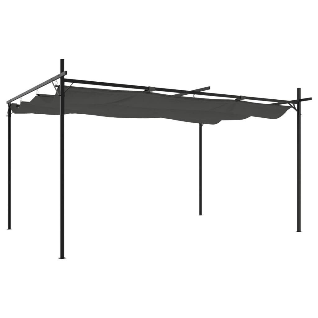 vidaXL Partyzelt Pergola mit Schiebedach Anthrazit 395x292x230 cm