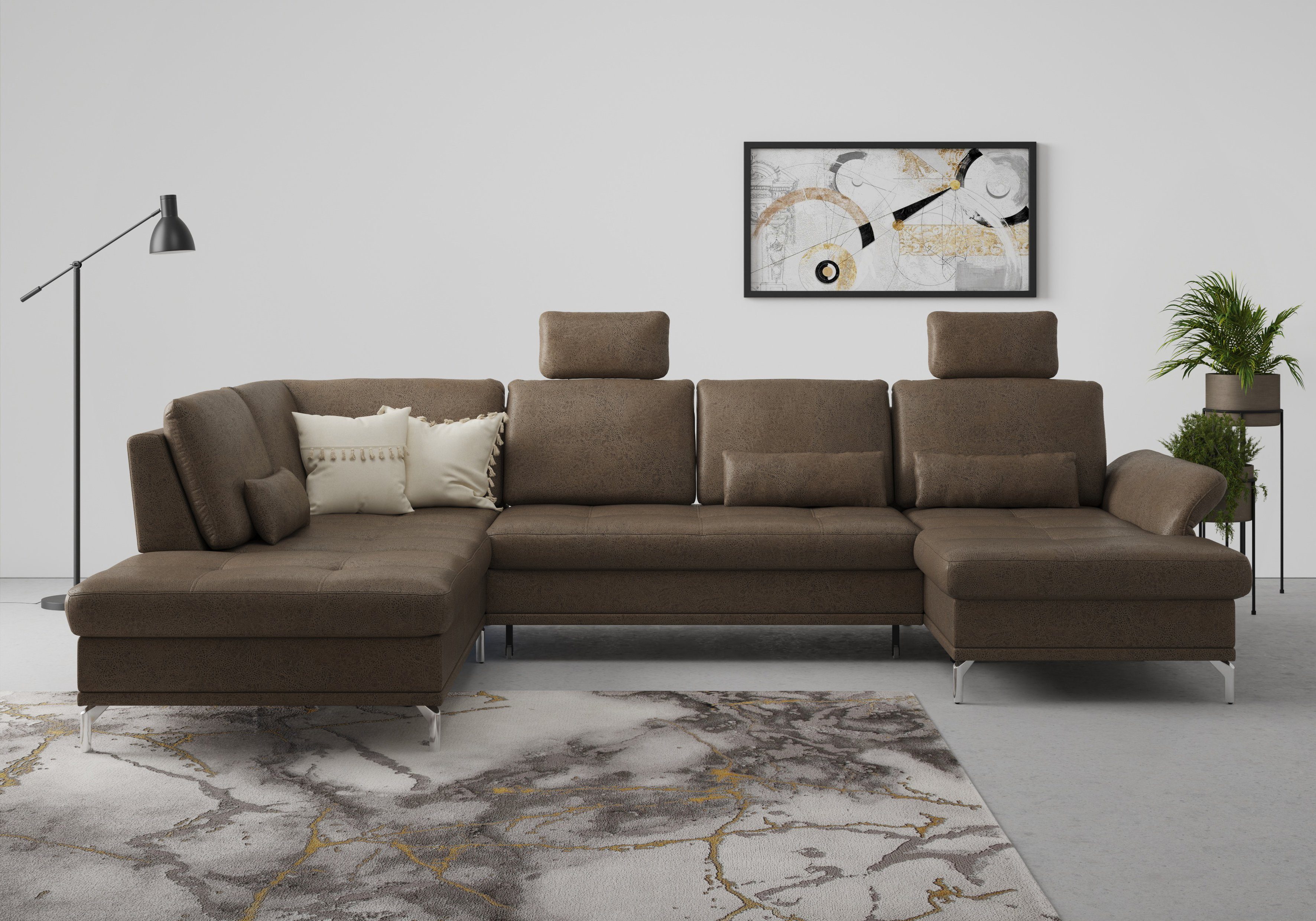 INOSIGN Wohnlandschaft "Palm Beach U-Form" Federkern, mit Sitztiefenverstel günstig online kaufen