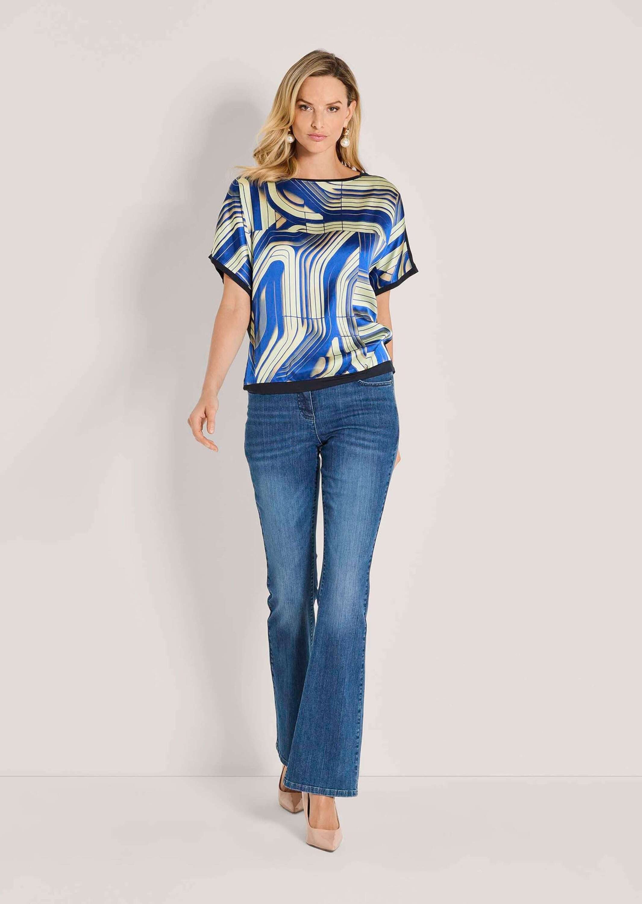 Kurzarmshirt Elegantes Oberteil mit Grafik-Print