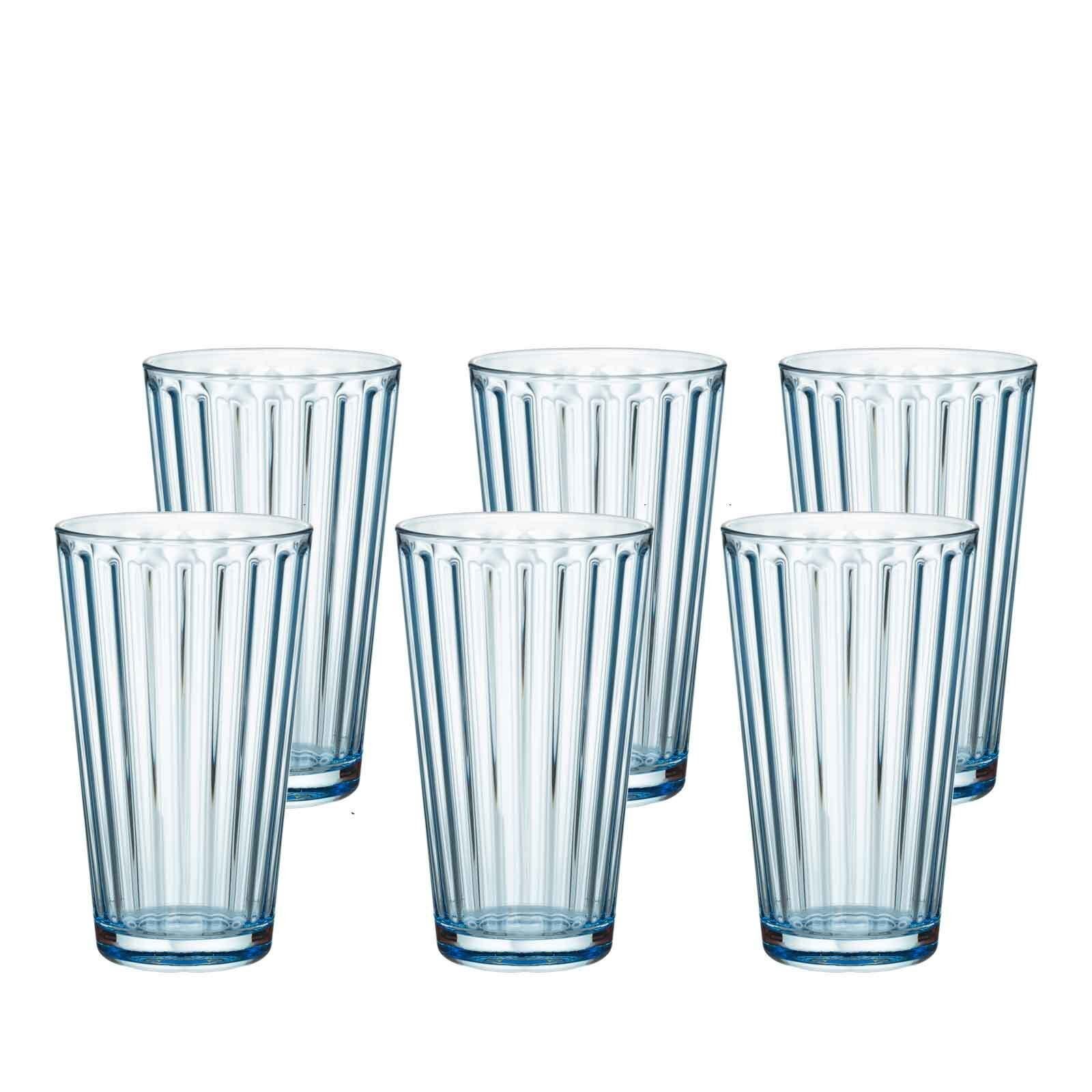 Ritzenhoff & Breker Glas Lawe Trinkgläser 400 ml 6er Set, Glas Blau