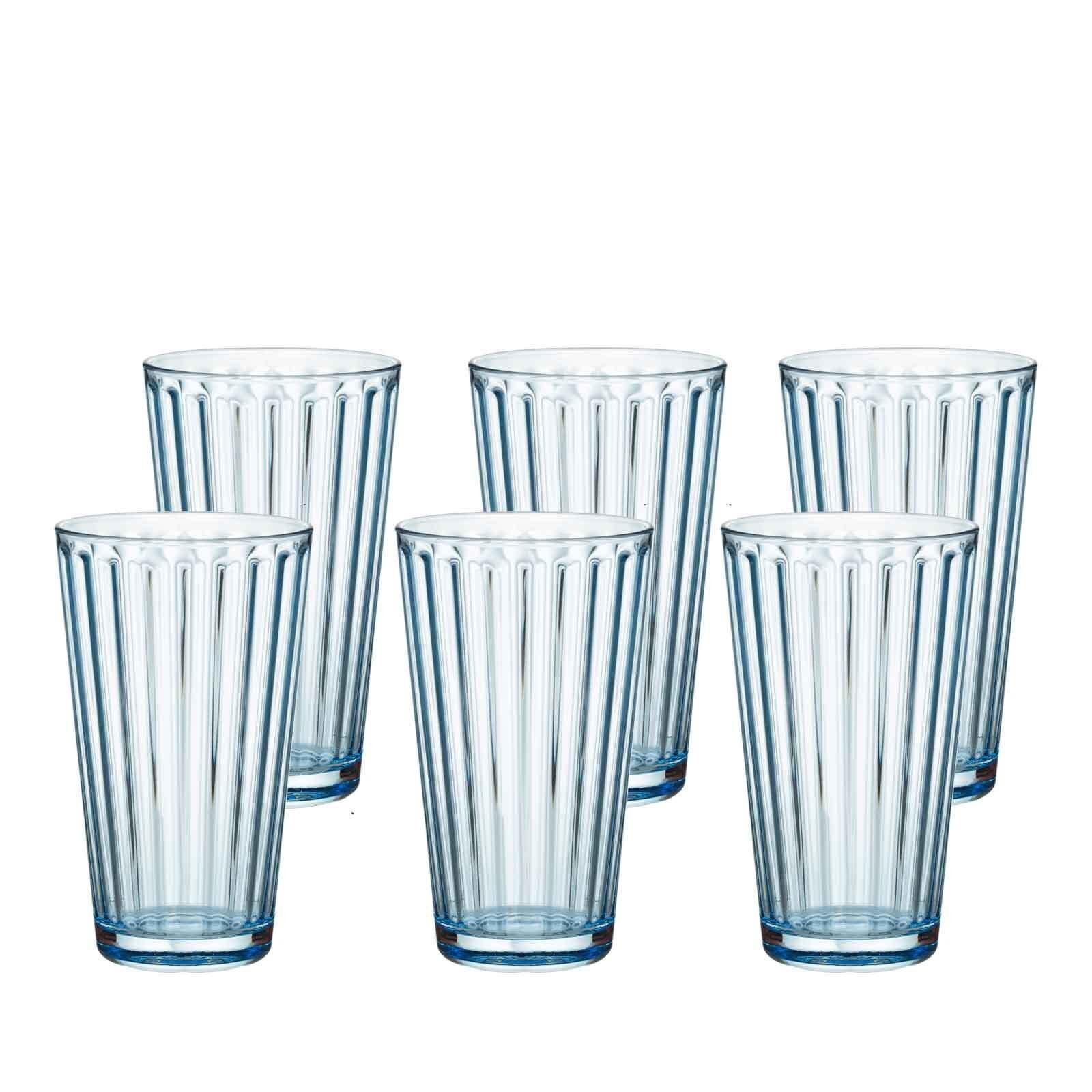 Set, Glas 6er Glas & Ritzenhoff Trinkgläser Lawe Blau Breker 400 ml