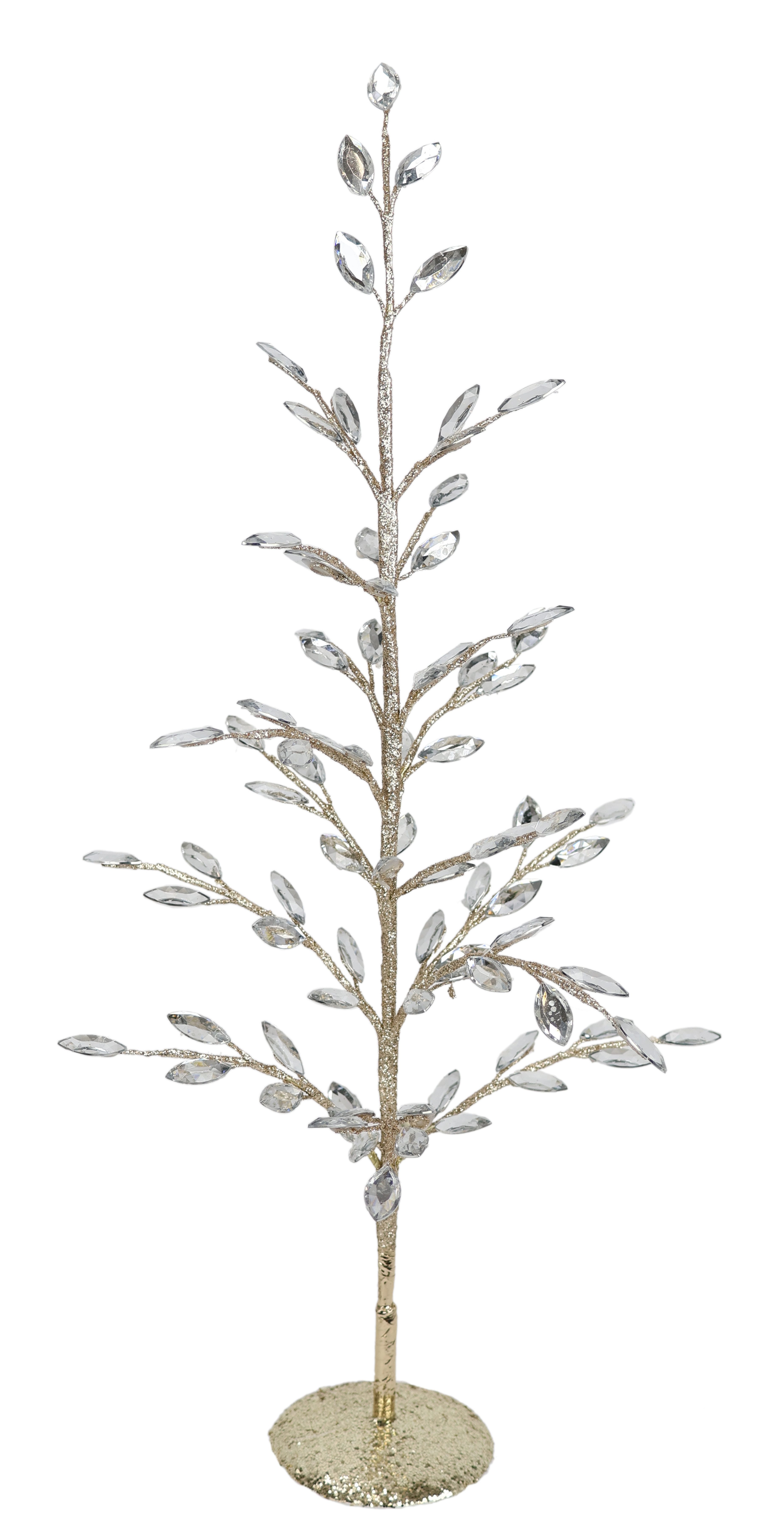 Kunstbaum Dekobaum mit Acryl-Steinchen, I.GE.A., Höhe 51 cm, und Glimmer Weihnachtsbaum Christbaum Weihnachtsdeko