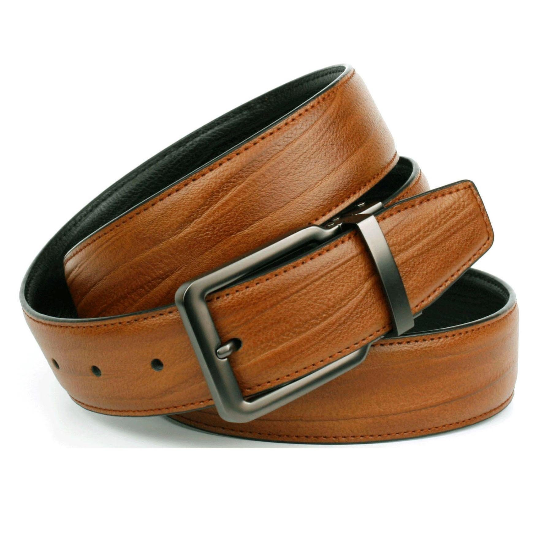 Anthoni Crown Ledergürtel Klassischer Wendegürtel in cognac/schwarz günstig online kaufen