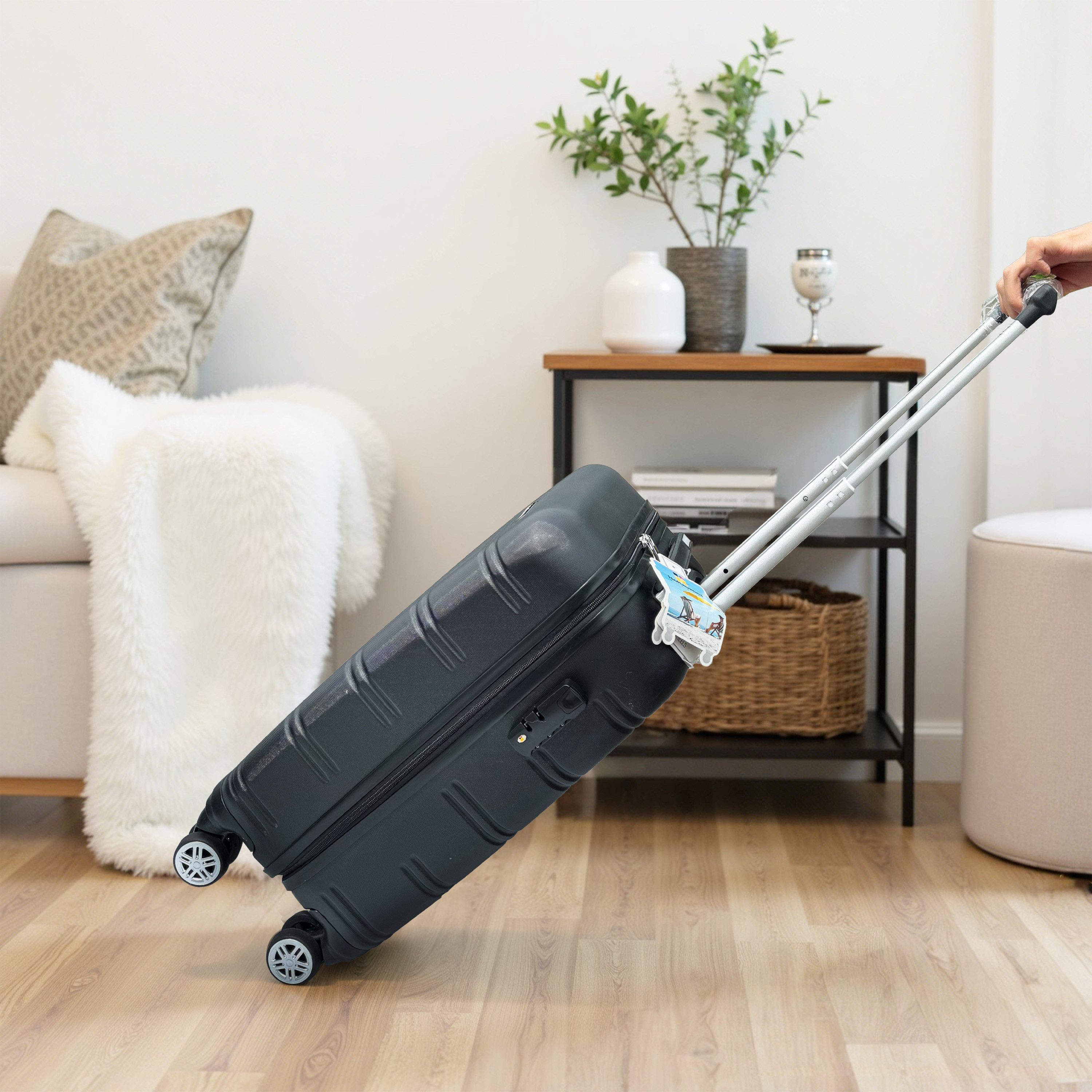 Ribelli Hartschalen-Trolley Hartschalenkoffer Trolley Koffer mit 4 Rollen, Reisekoffer mit TSA-Schloss, Rollkoffer mit Teleskopgriff