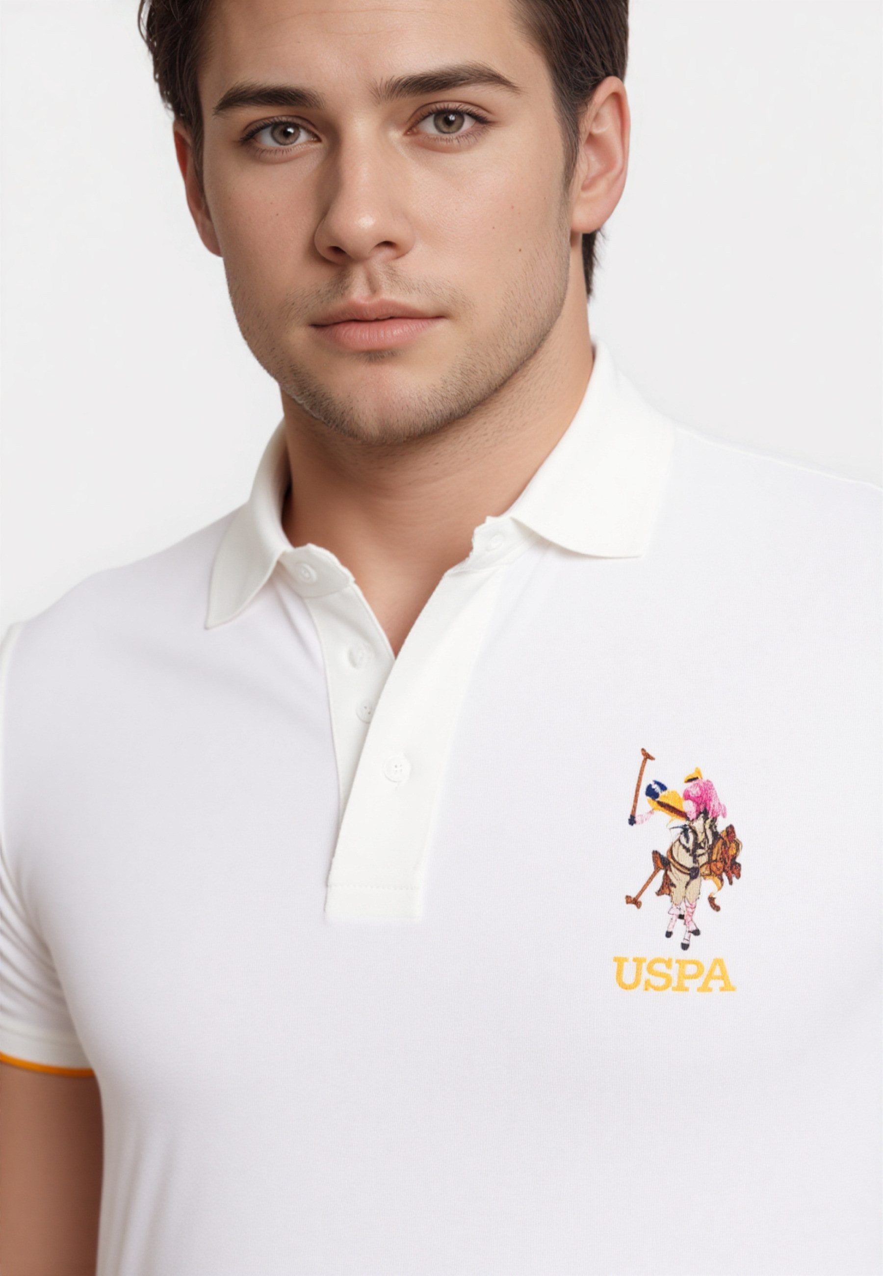 U.S. Polo Assn. Poloshirt Poloshirt Kurzarmshirt bunter Poloreiter (1-tlg., 1)