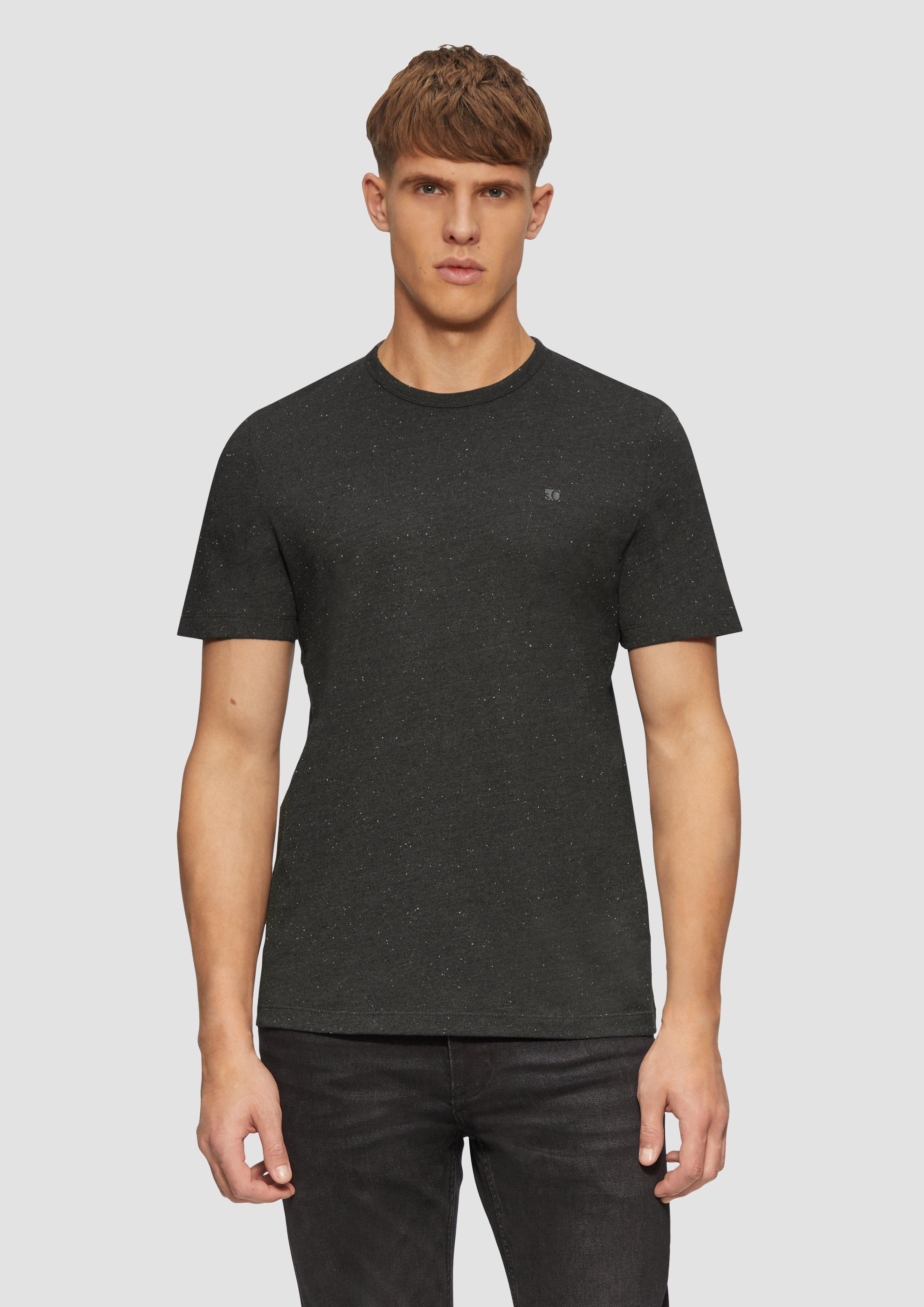 s.Oliver Kurzarmshirt Kurzärmeliges Crew-Neck-Shirt mit Logo günstig online kaufen