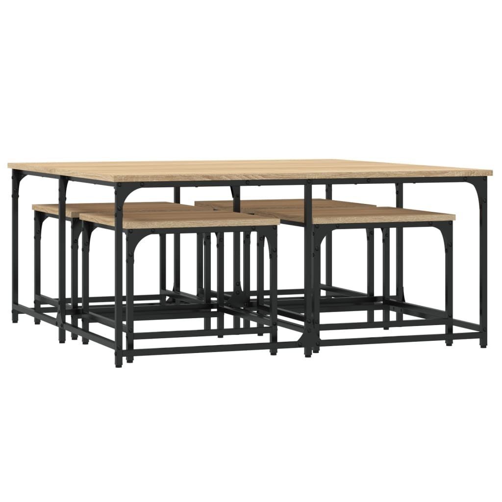 Eiche 5 Stk. Satztische Sonoma | Holzwerkstoff Couchtisch Sonoma Eiche (1-St) Sonoma-Eiche vidaXL