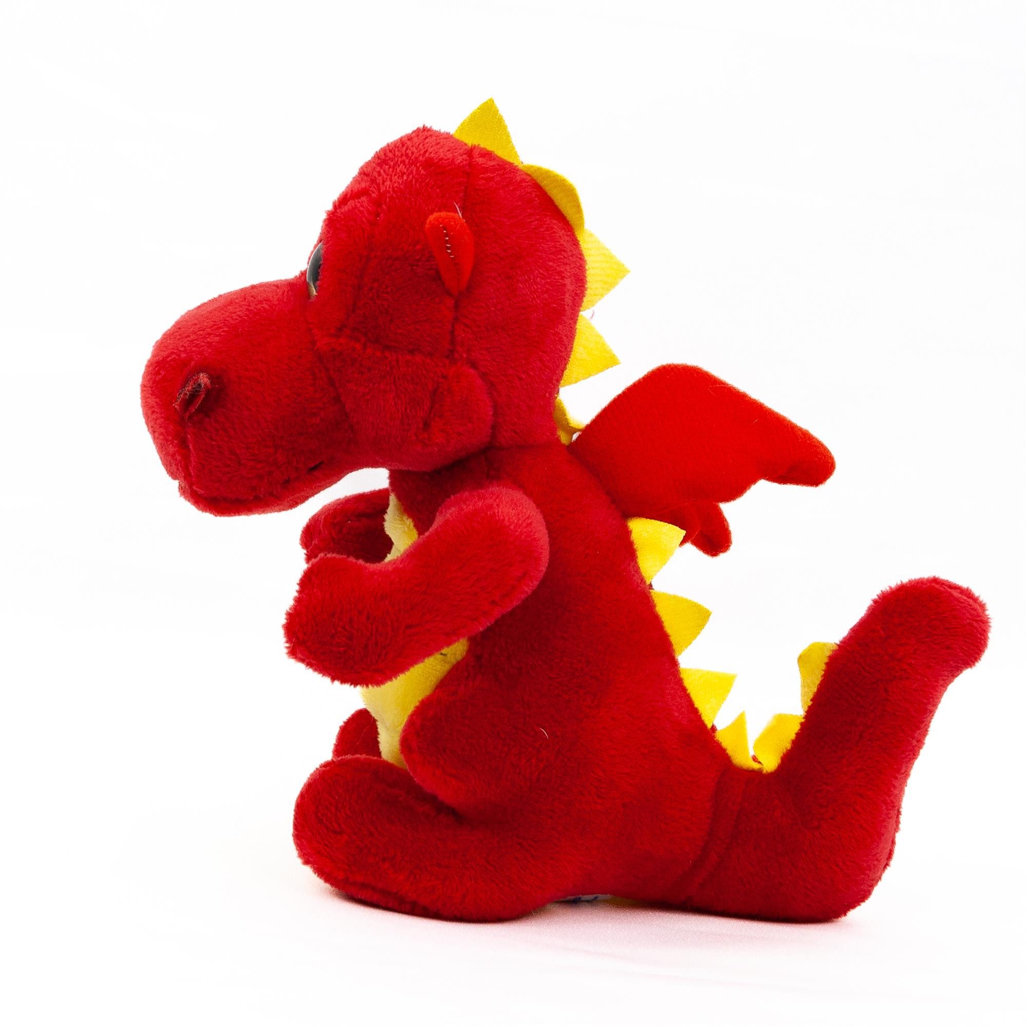 Teddys Rothenburg Kuscheltier Drache rot/gelb 18 cm stehend Plüschdrache Stofftier (Plüschtier, Stoffdrache, Fabelwesen)
