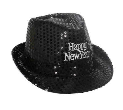 Bubble-Store Cowboyhut Party-Hut für Silvester für Frauen und Männer, mit glitzernden Paillet (Hut für Frauen und Männer) mit glitzernden Pailletten und Happy New Year-Logo, Hutgröße 58
