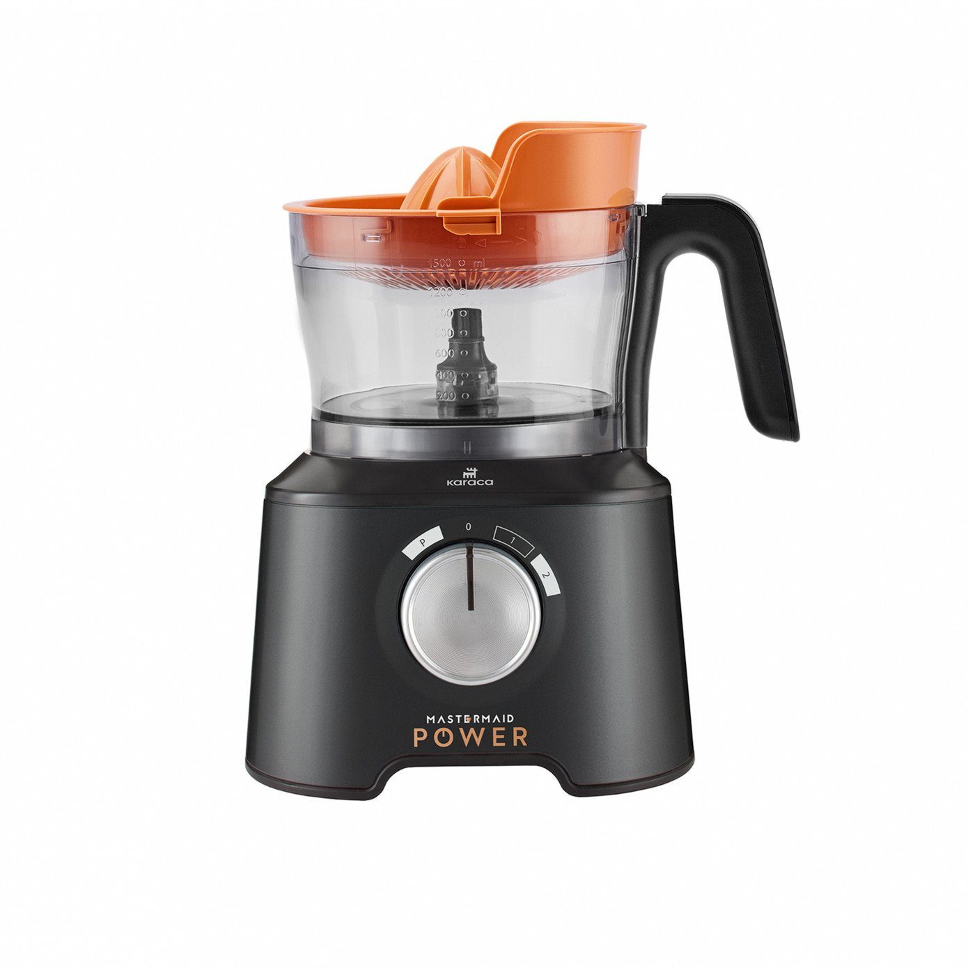 Karaca Küchenmaschine Mastermaid Power Max 11 in 1 Küchenroboter Standmixer Roboter Schwarz, 2500W