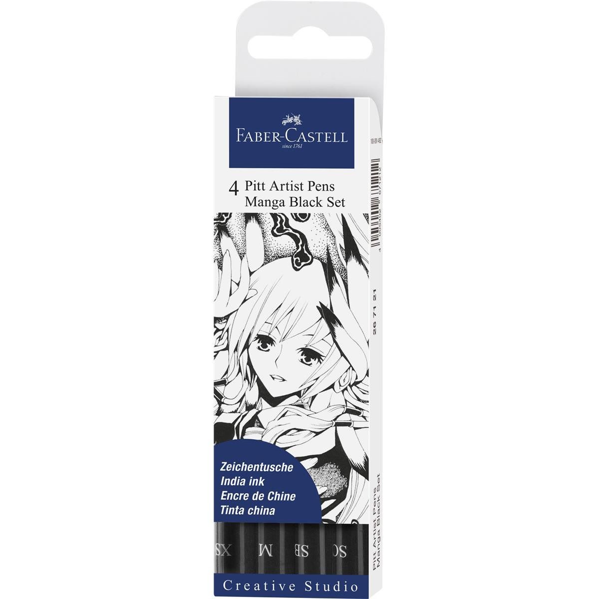 Künstlerstift Faber-Castell Pitt Artist Pen Tintenschreiber - Manga - 4er Etui