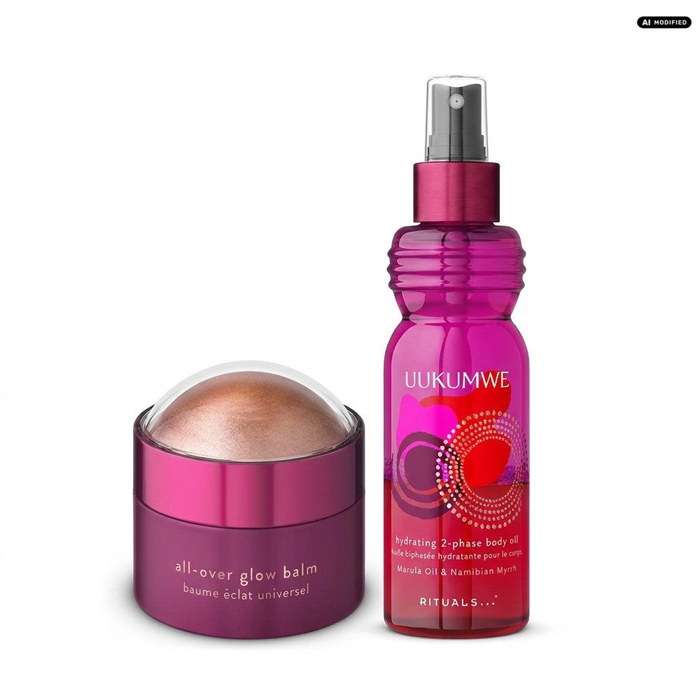 Rituals Körperbalsam Rituals Uukumwe Glow Balm und Hydrating Body Oil Duo, Glow-Highlighter und 2-Phasen-Körperöl in pflegendem Duo
