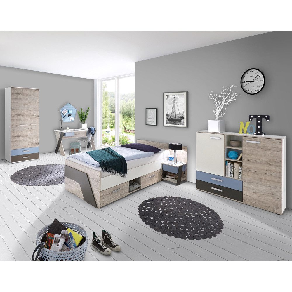 Lomadox Jugendzimmer-Set LEEDS-10, (Sparset, 5-tlg), Sandeiche günstig online kaufen