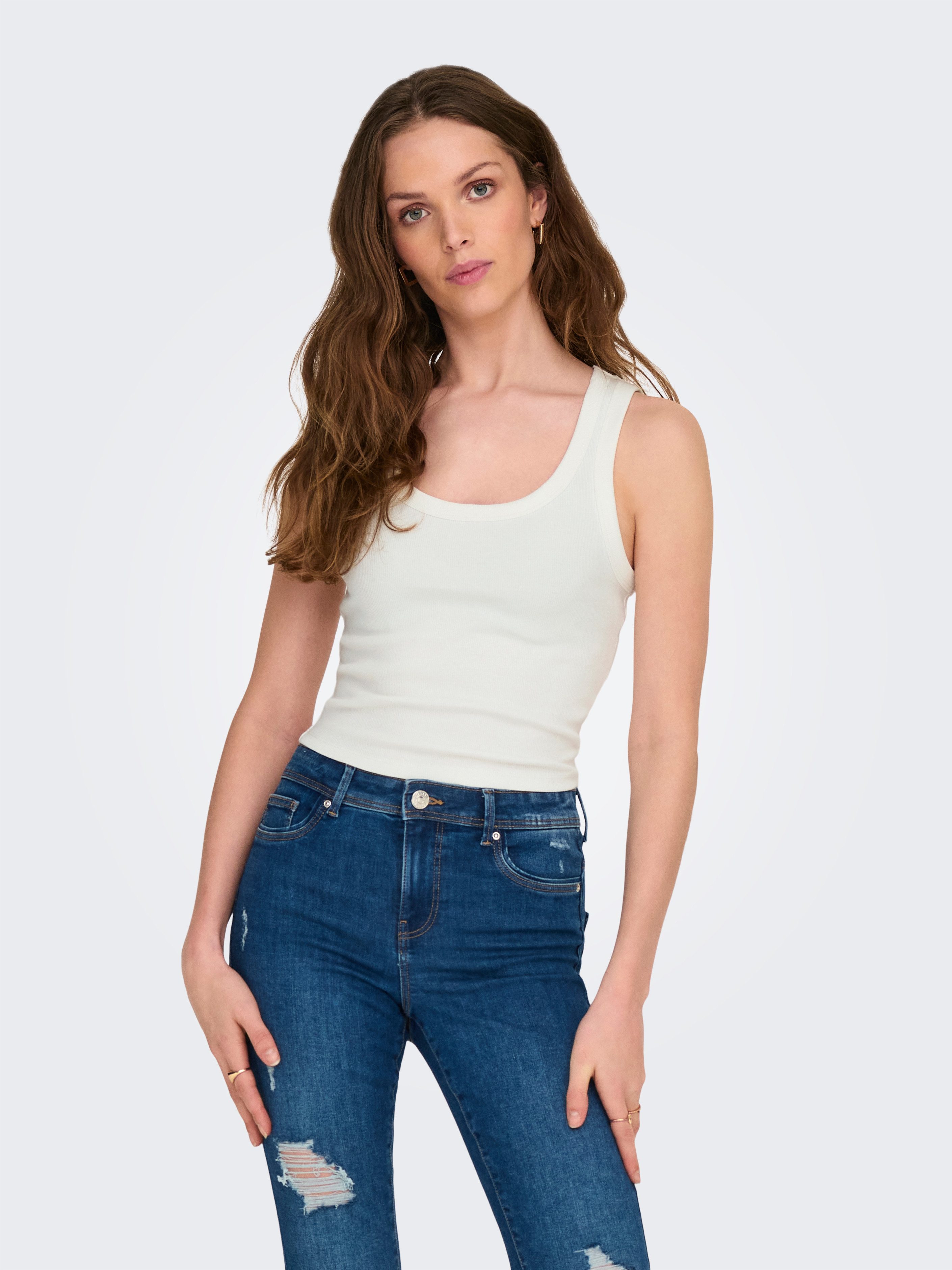 ONLY Tanktop ONLEASY S/L TANK TOP JRS 2 PACK (Packung, 2-tlg) Baumwollmisch günstig online kaufen