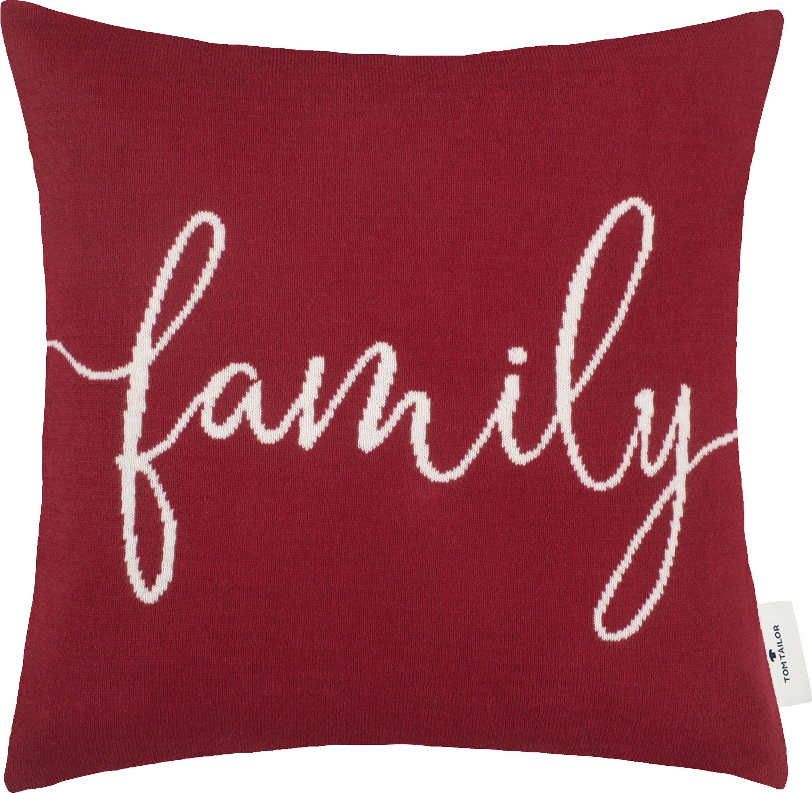 Family, 1 Füllung, Stück aus TAILOR hochwertiger ohne TOM Kissenhülle rot/dunkelrot/bordeaux Baumwolle, HOME Dekokissen