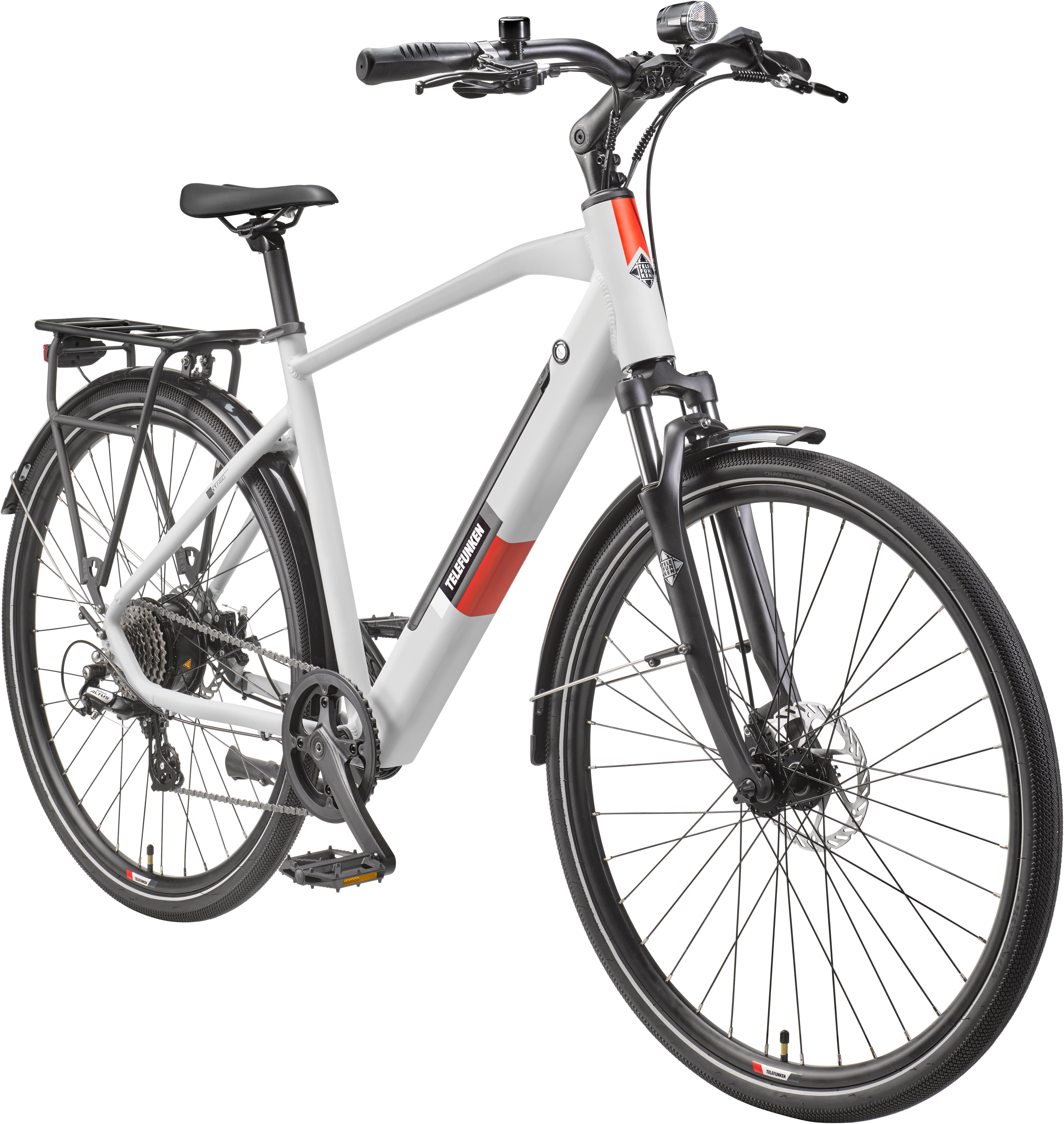 Telefunken E-Bike Trekkingrad E-Trekking Expedition XT490 Herren, 8 Gang Shimano Altus Schaltwerk, Kettenschaltung, Heckmotor, 417,6 Wh, Pedelec, Elektrofahrrad, Herren, innerhalb StVZO, 28 Zoll