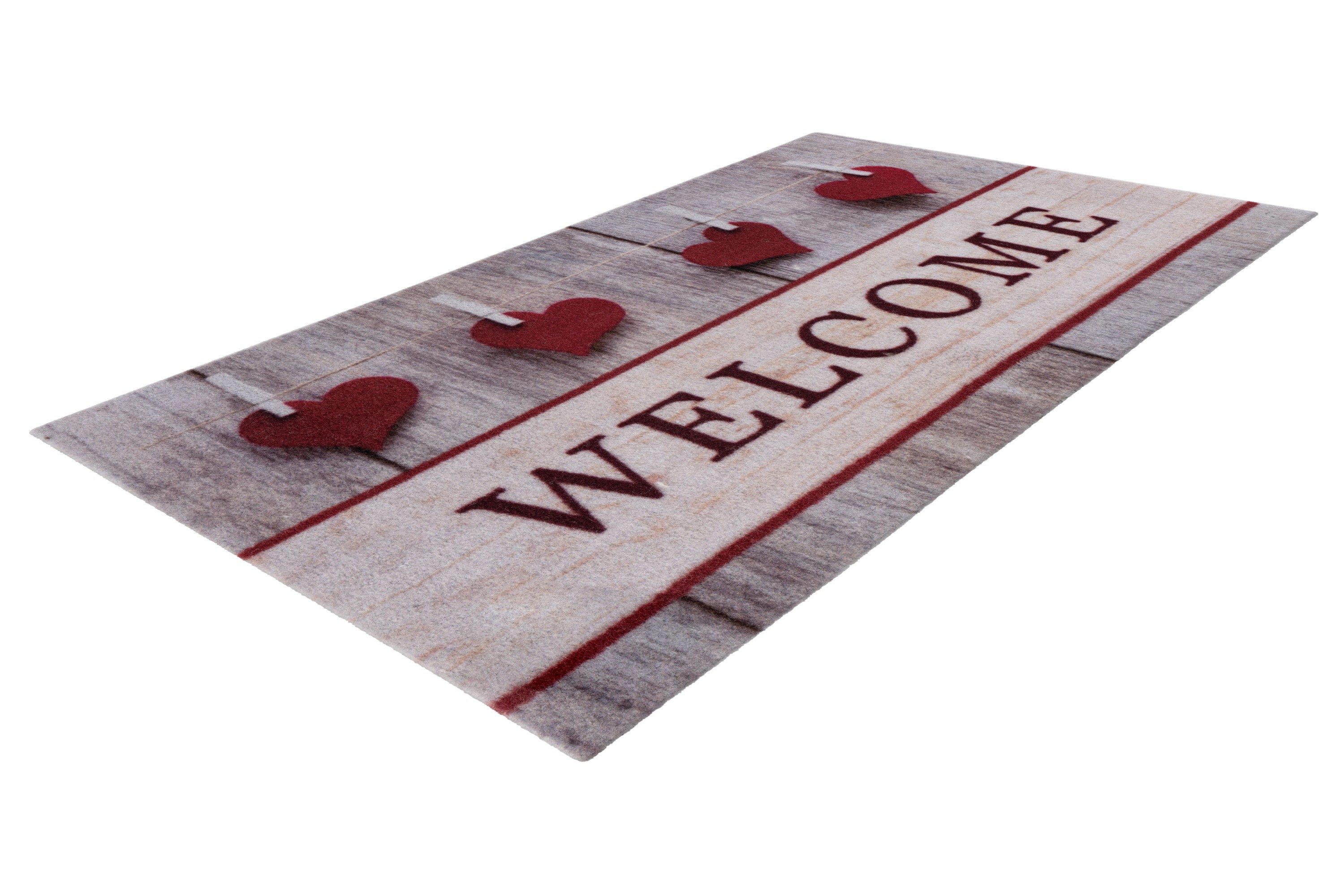 Kayoom Fußmatte Cosy Entry 725, rechteckig, Höhe: 6 mm, Türmatte, Schmutzfang, Welcome Herz, Eingang