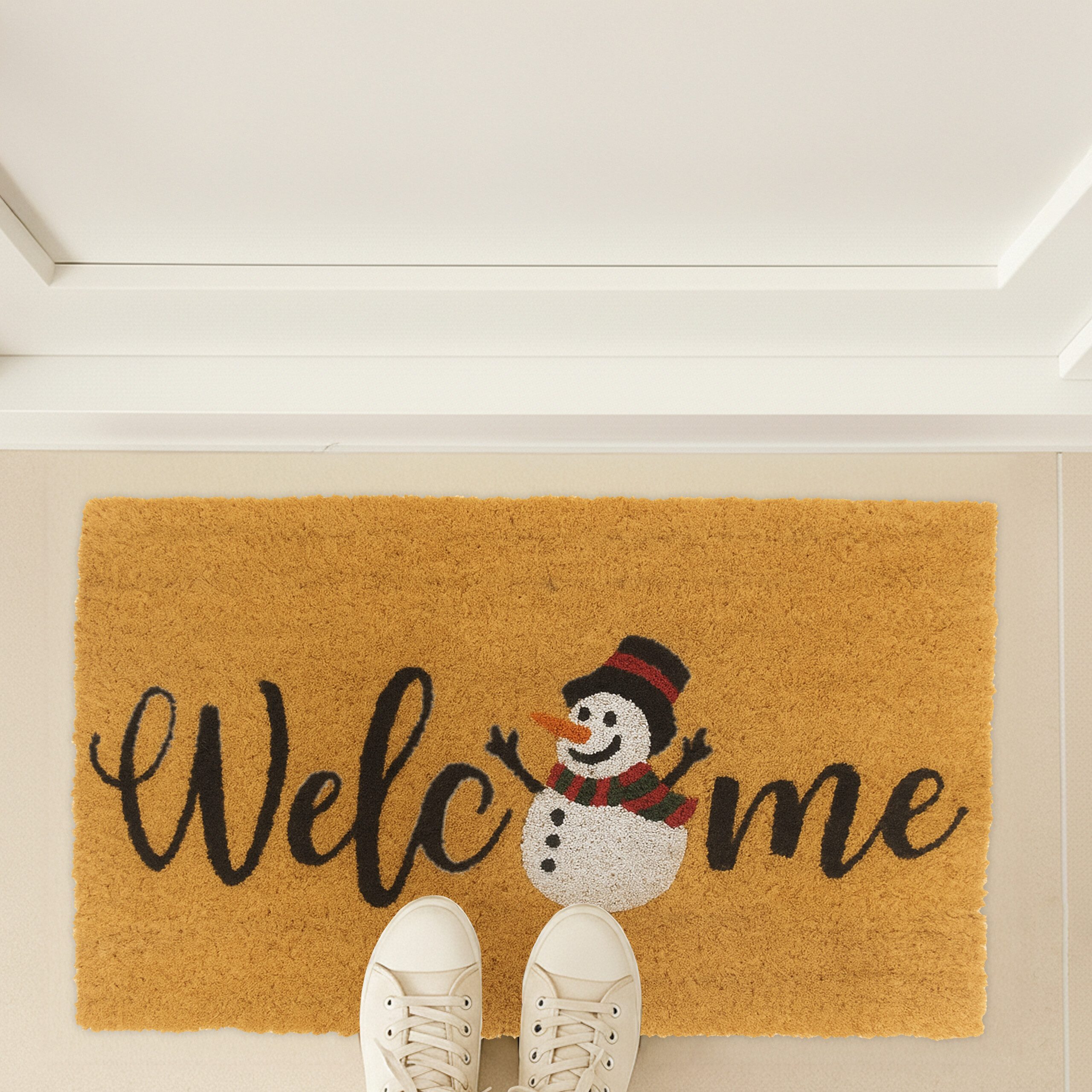 relaxdays Fußmatte Kokos Fußmatte Winter 60x40 cm, rechteckig, Höhe: 10 mm, günstig online kaufen