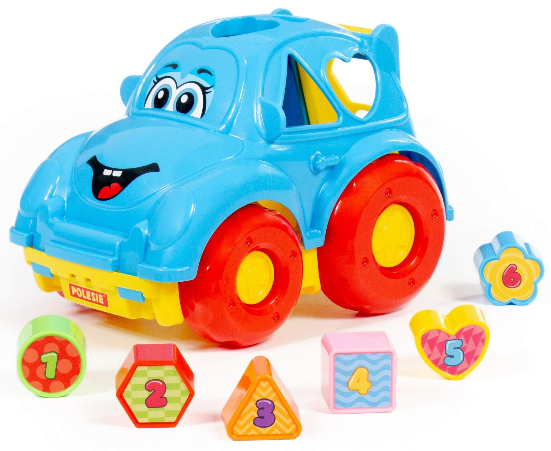 Polesie Steckspielzeug Sortierspiel Auto PKW mit Zahlen-Stecksteinen