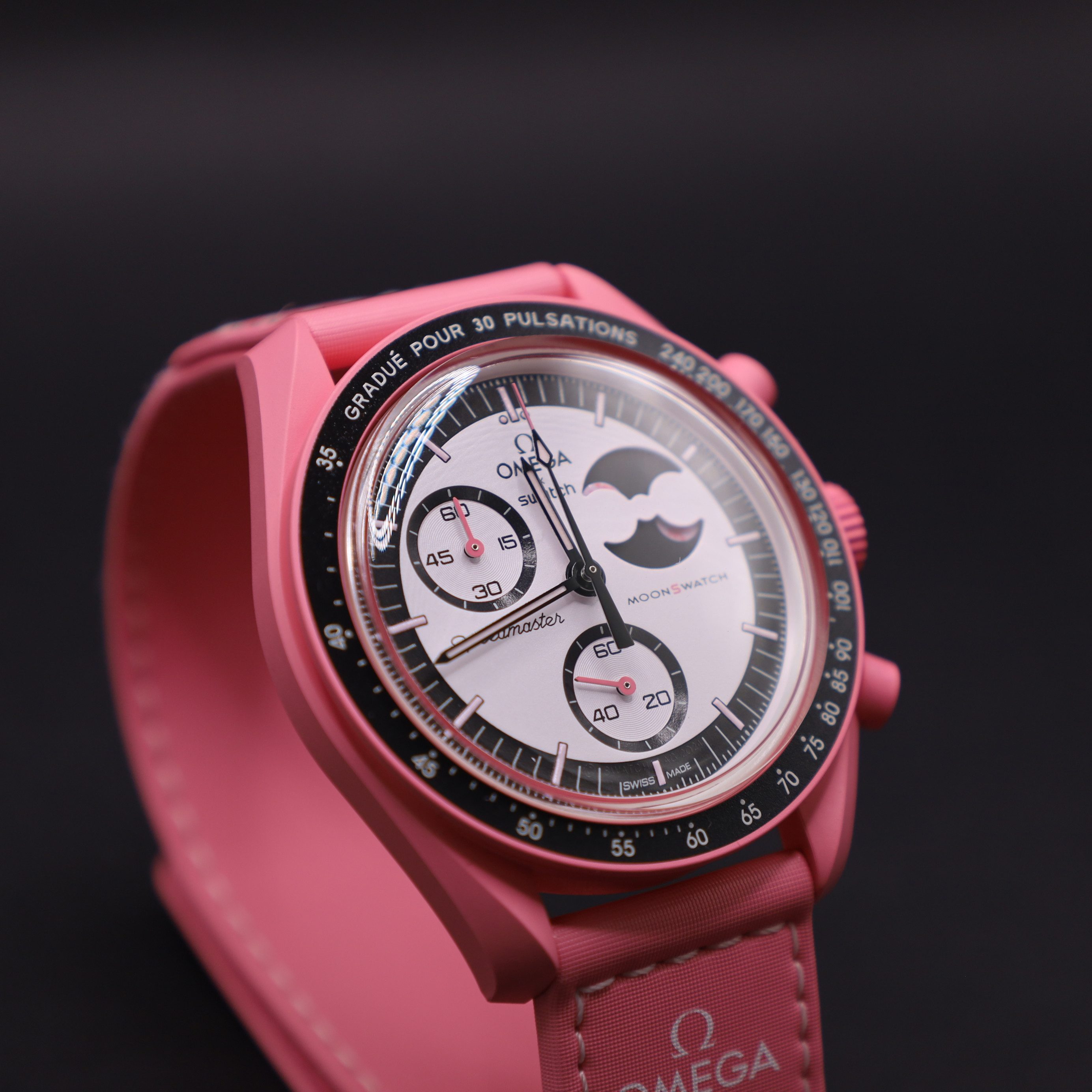 Swatch Chronograph Swatch x Omega Moonswatch Mission to the SUPER PINK MOONPHASE SO33P700