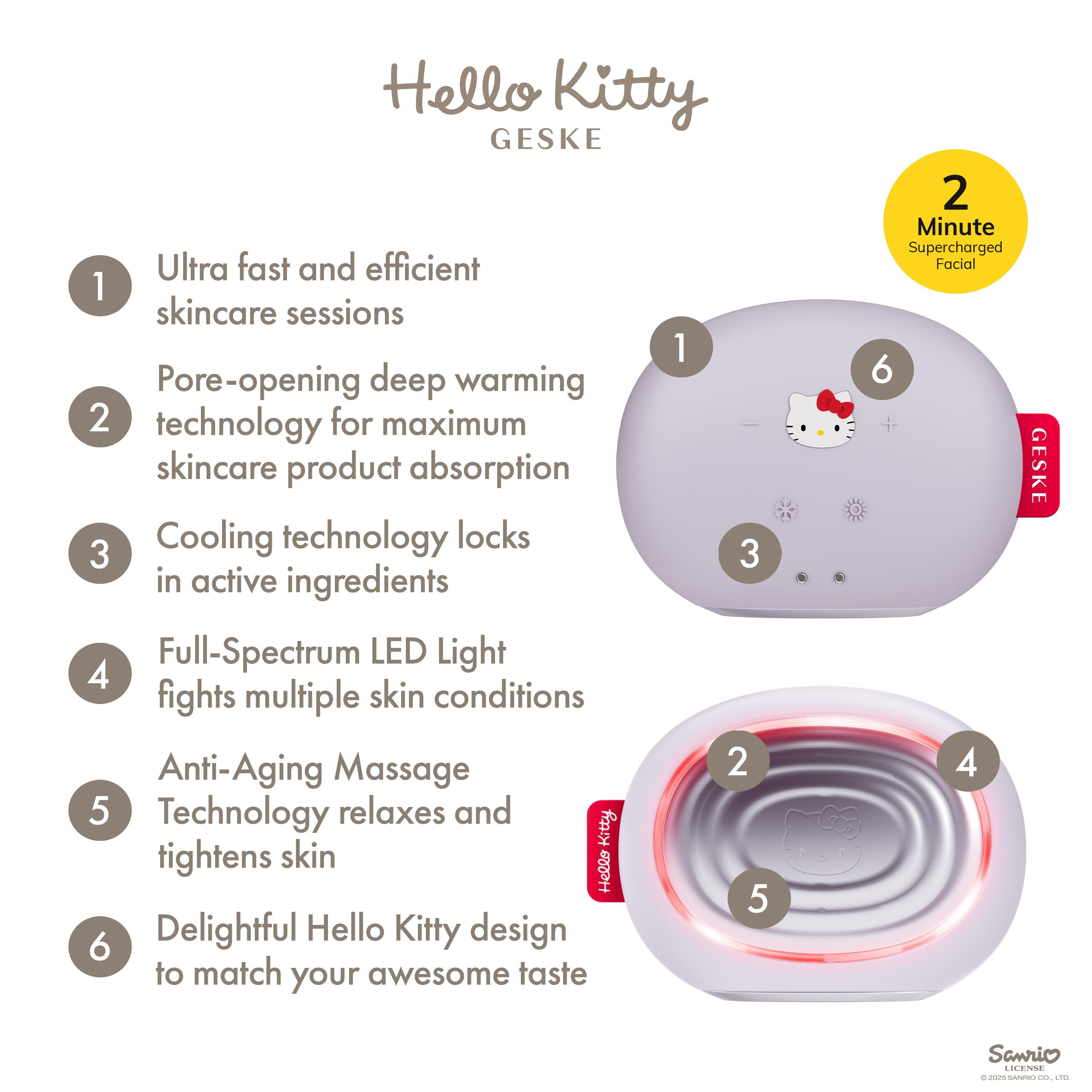 GESKE German Beauty Tech Enhancer SmartAppGuided™ Sonic Warm & Cool Mask 8 in 1, Packung (Gerät & USB-Ladekabel), 2-tlg., Gerät inkl. kostenloser APP (SmartAppGuided Device), Mit der GESKE App erhältst Du deine personalisierte Hautpflegeroutine.
