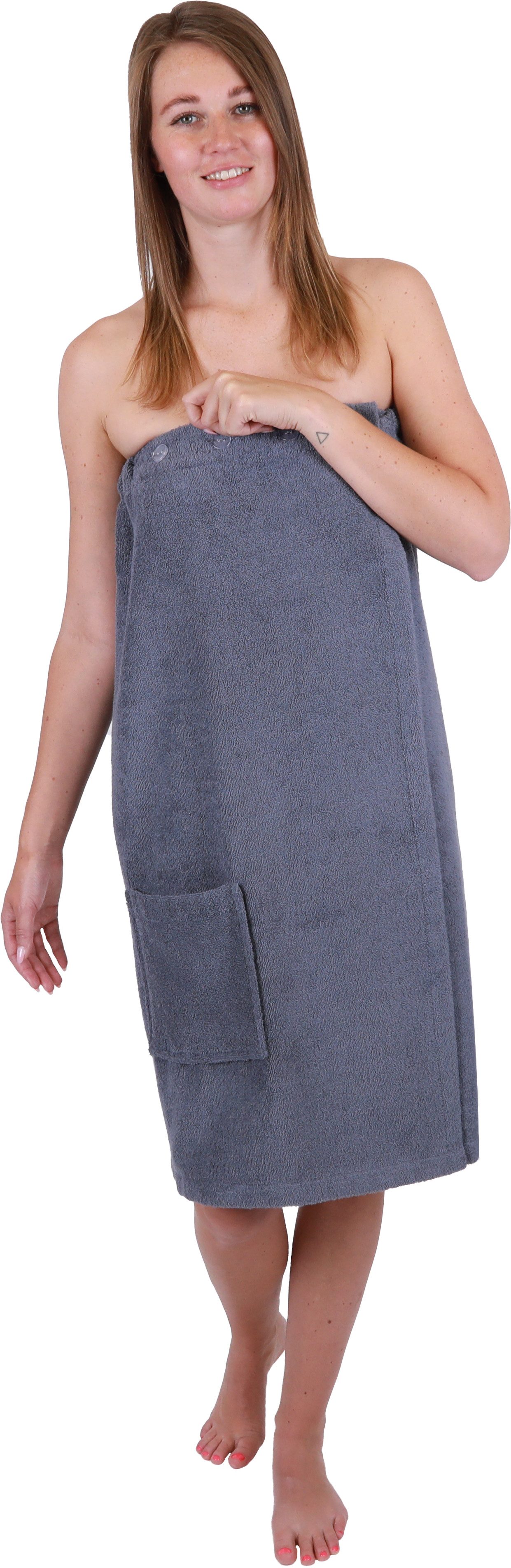 BETZ Kilt Frottee Saunakilt BERLIN mit Knöpfen für Damen 420 g/m² Baumwolle mehr