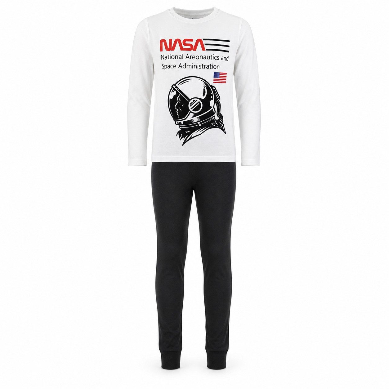 NASA Schlafanzug NASA Space Center Jugend Jungen langarm Pyjama Gr. 134 bis 164, 100% Baumwolle