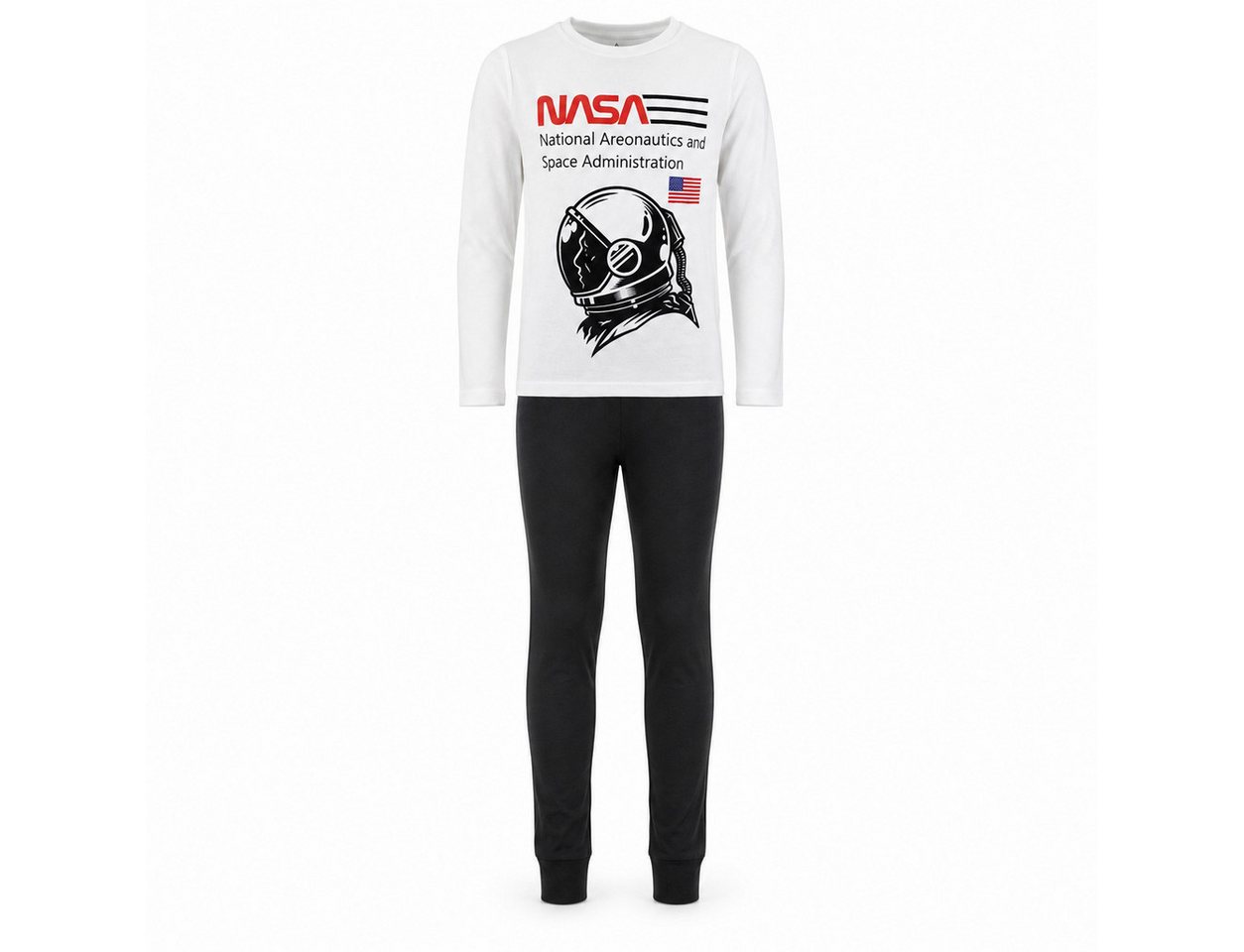 NASA Schlafanzug NASA Space Center Jugend Jungen langarm Pyjama Gr. 134 bis 164, 100% Baumwolle
