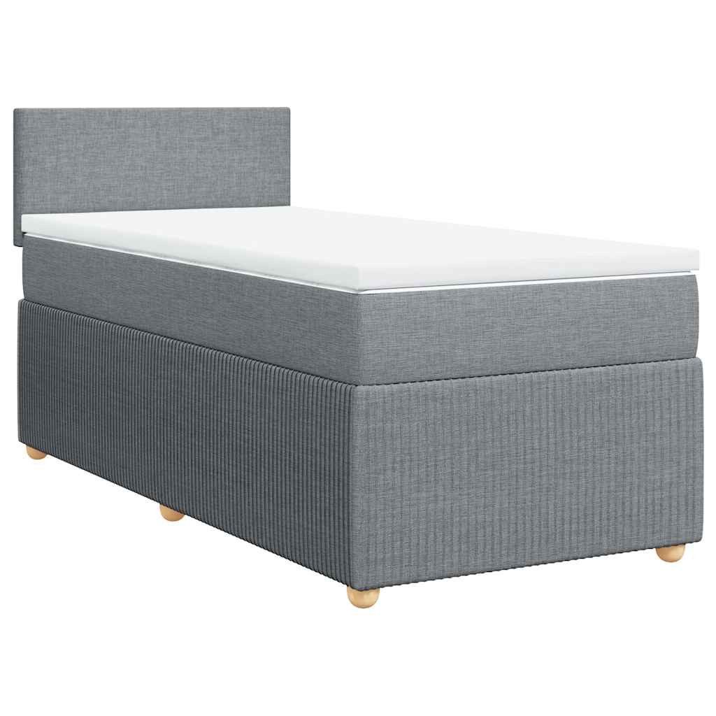 vidaXL Bett Boxspringbett mit Matratze Hellgrau günstig online kaufen