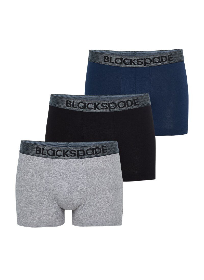 Boxer Herren Boxershorts 3er-Pack - Grau, Blau, Schwarz