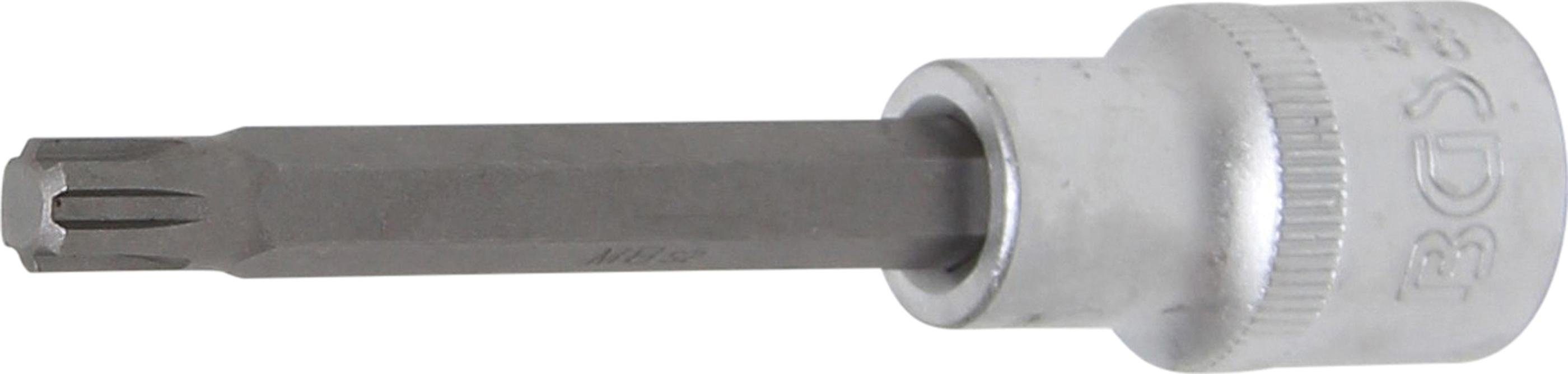 BGS technic Bit-Schraubendreher Bit-Einsatz, Länge 100 mm, Antrieb Innenvierkant 12,5 mm (1/2), Keil-Profil (für RIBE) M8