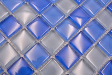 Mosani Mosaikfliesen Glasmosaik Mosaikfliesen hellblau mittelblau BAD WC Küche