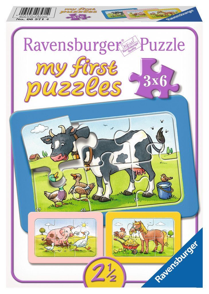 Ravensburger Puzzle »3 x 6 Teile Ravensburger Kinder Rahmen Puzzle my first  puzzles Gute Tierfreunde 06571«, 6 Puzzleteile online kaufen | OTTO