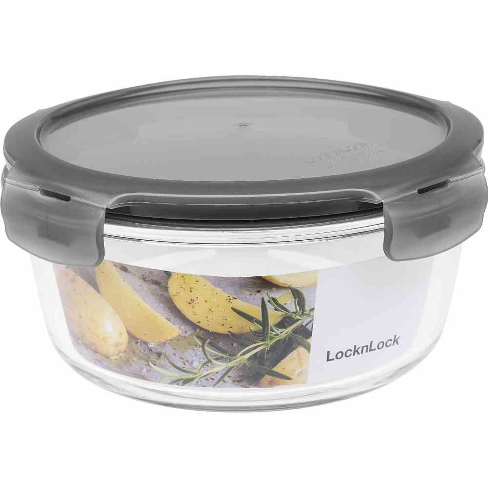 LOCK & LOCK Teedose Box "Boroseal" 0,95 l rund Ø 18 x 8,2 cm, transparent, Glas
