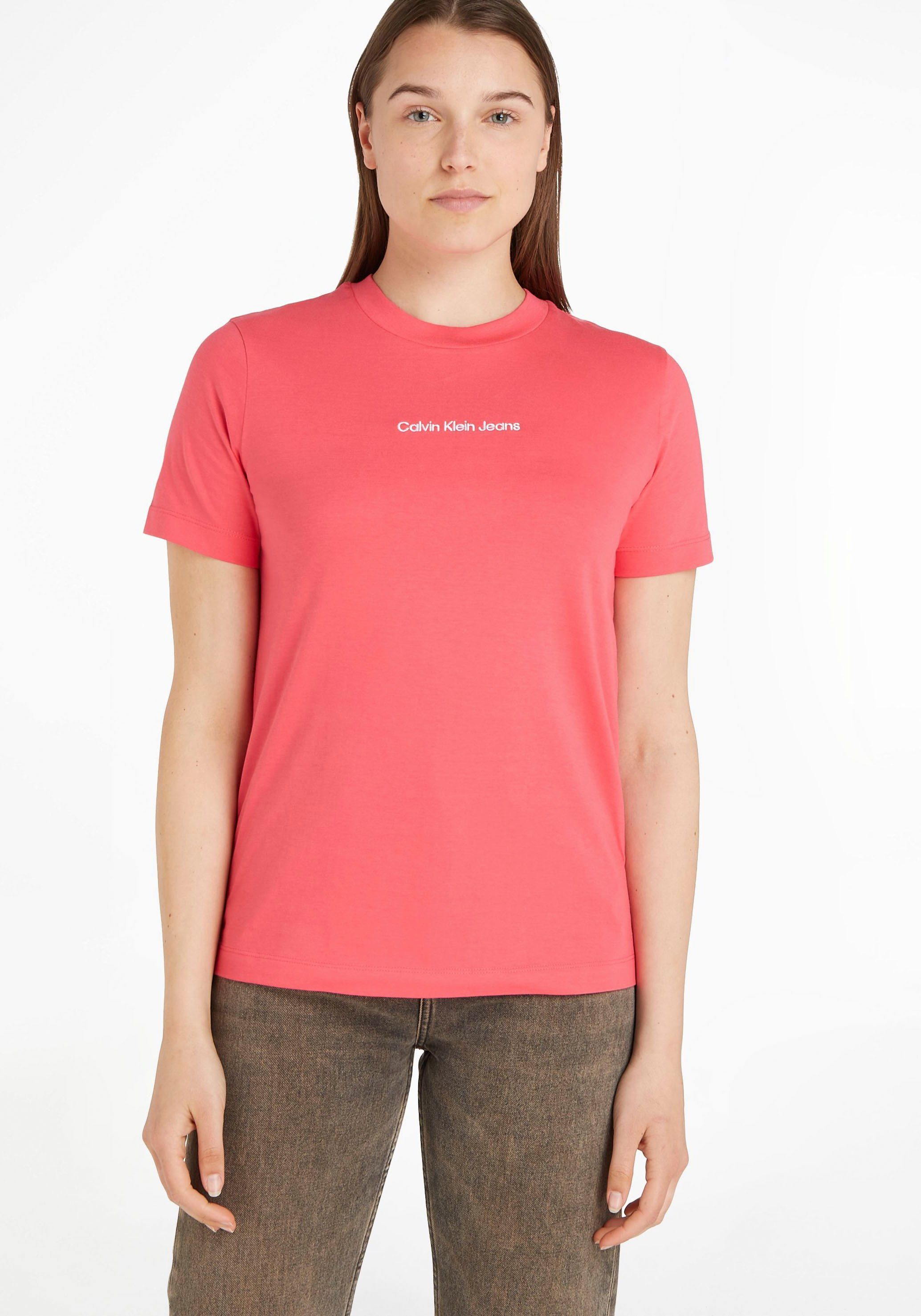 Calvin Klein Jeans T-Shirt aus reiner Baumwolle pink