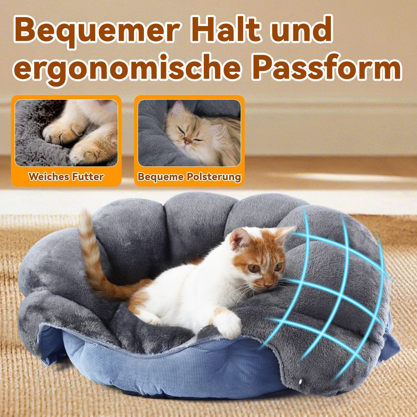Elegear Tierbett Hundebett Katzenbett, 2-in-1 Haustierbett aus Flanell & Ar günstig online kaufen