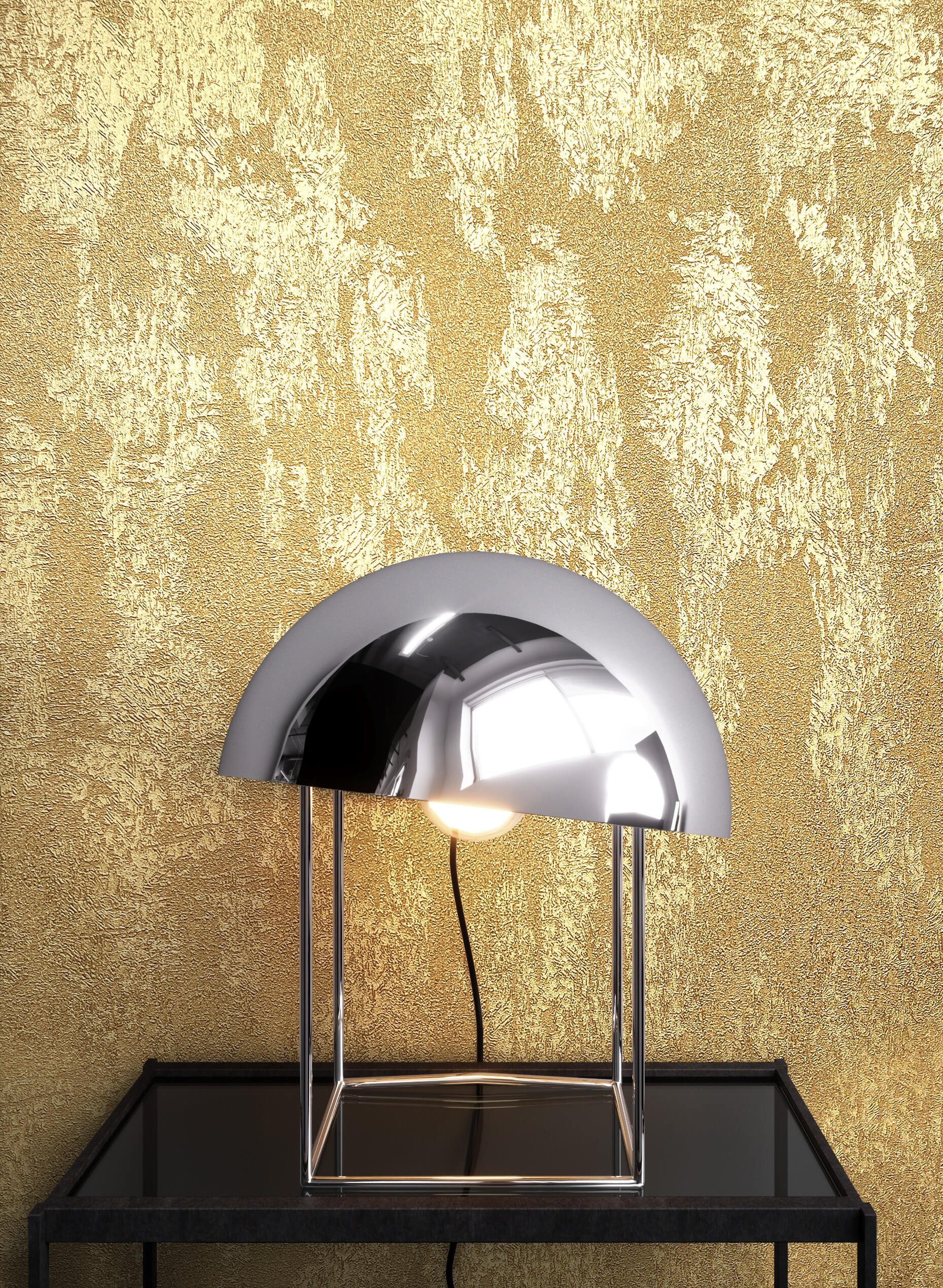 Newroom Vliestapete, Gold Tapete Glamour Glänzend - Metallic Betonoptik Gel günstig online kaufen