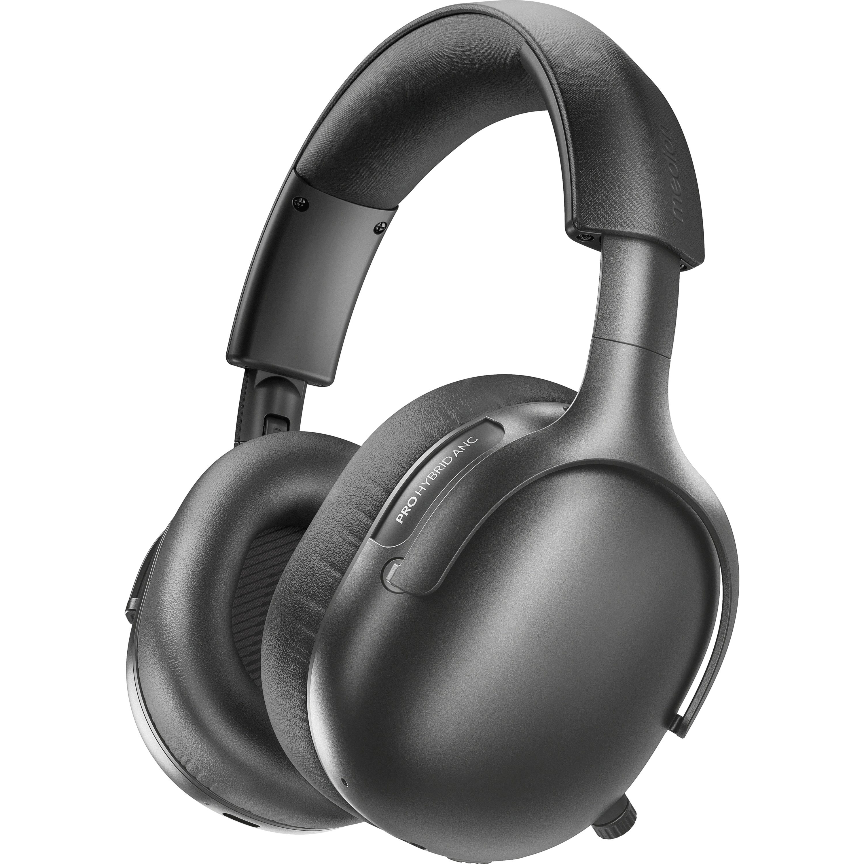 Medion® LIFE HX-1 Pro Over Ear-Kopfhörer (MD43772) Kopfhörer (An/Aus Anzeige, Austauschbare Ohrpolster, AUX-Eingang, Bluetooth, Drahtlos, Drehbare Ohrmuscheln, Integrierte Akku, LED-Beleuchtung, Spritzwasserschutz, USB-Ladefunktion, Bluetooth)