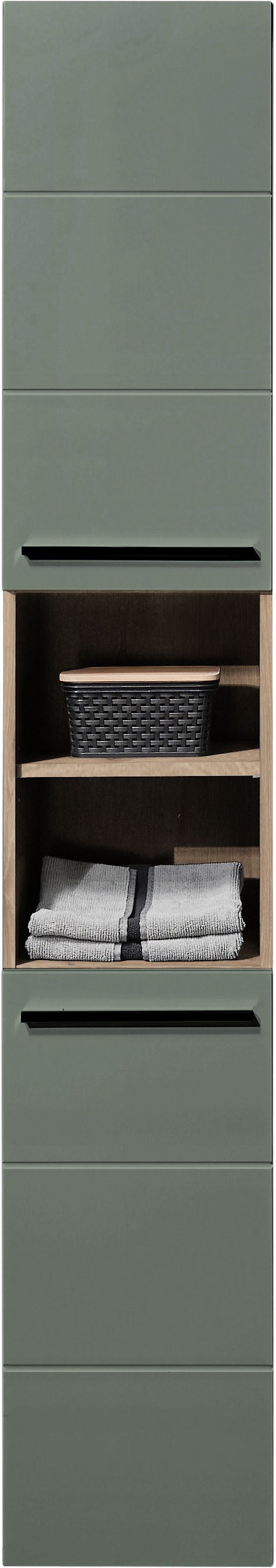 BASIC by Balculina Hochschrank Rom BxHxT 34x190x31 cm (1-St) Breite 34cm, Kunststoffgriffe, Made in Europa