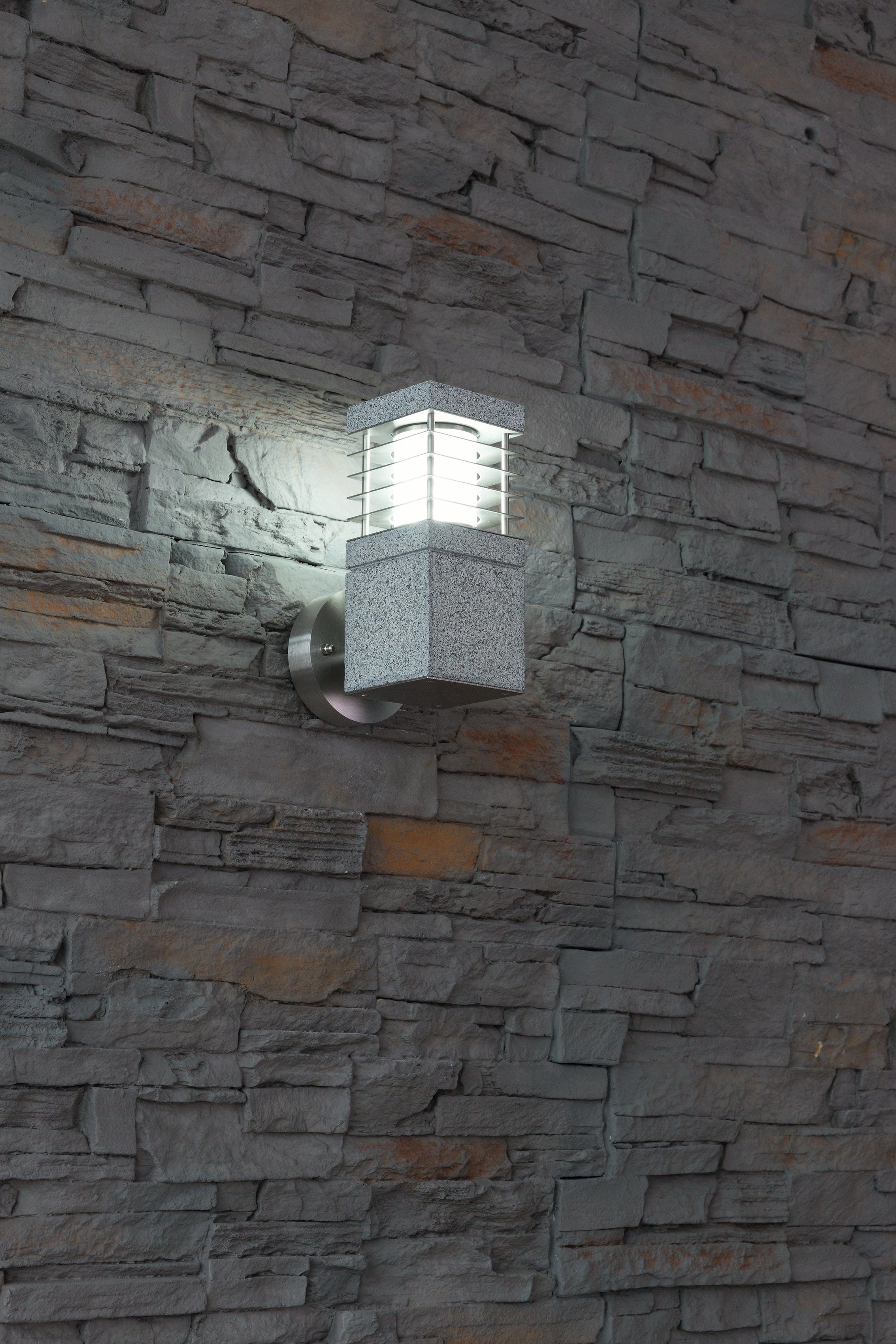 HEITRONIC LED Wandleuchte La Mer, ohne Leuchtmittel, Wandlampe, Außenlampe, aus echtem Granit, seewasserbeständig