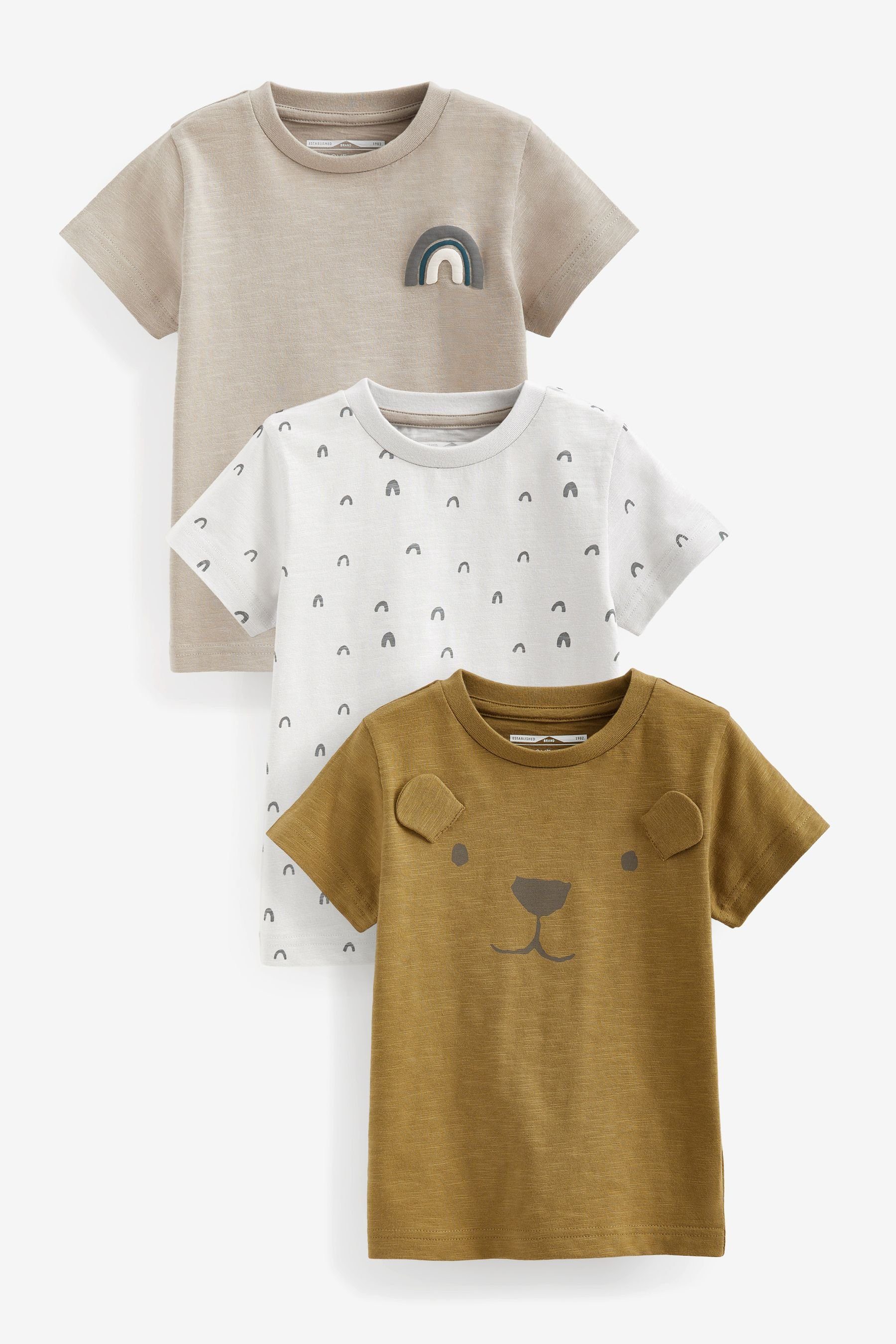 im T-Shirt Next (5-tlg) Rainbow Bear Kurzarm-T-Shirts mit 3er-Pack Figur